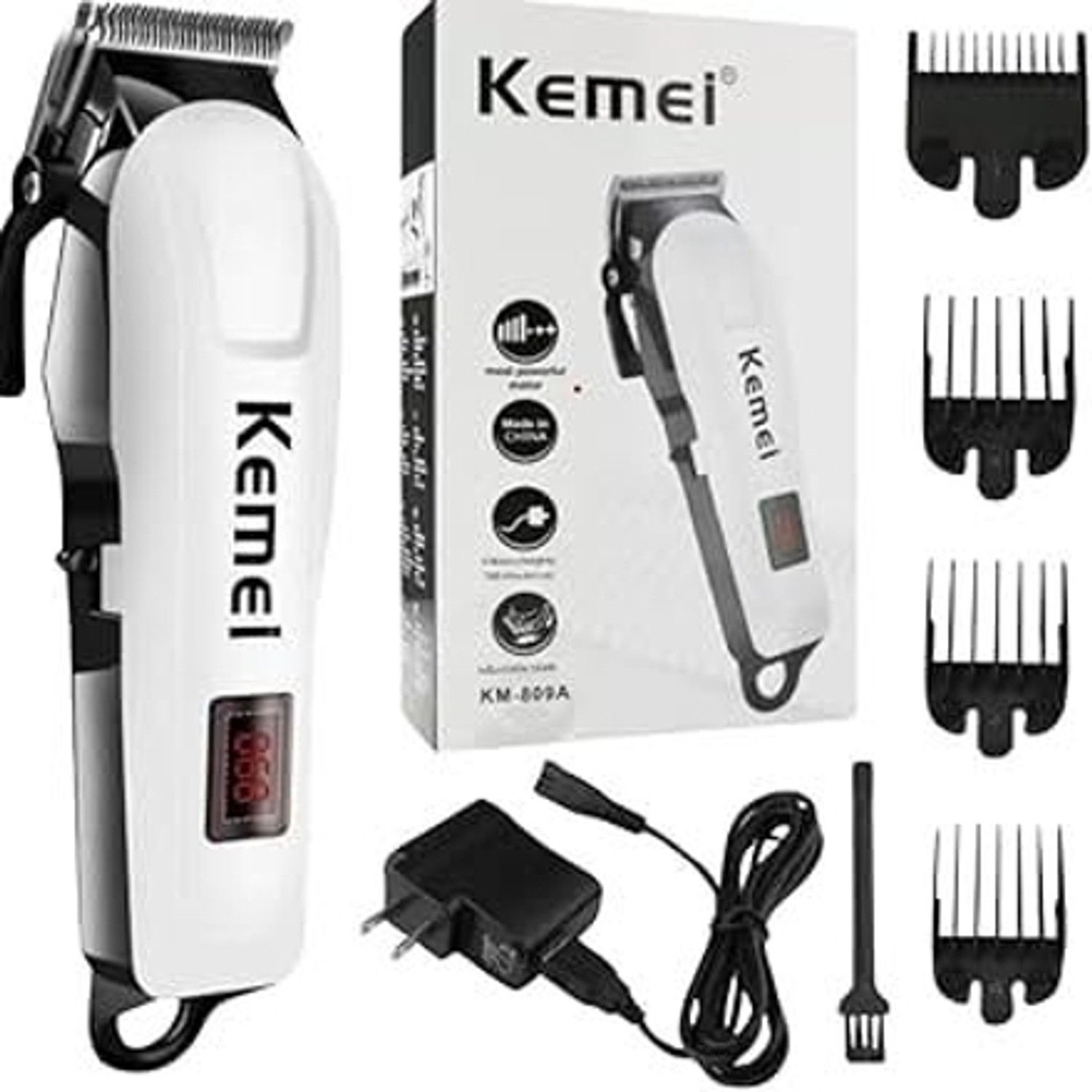 Image of Niyorez KEMEII KM 809A Rechargeable Trimer With LCD Display Grooming Kit 120 min Runtime 4 Length Settings