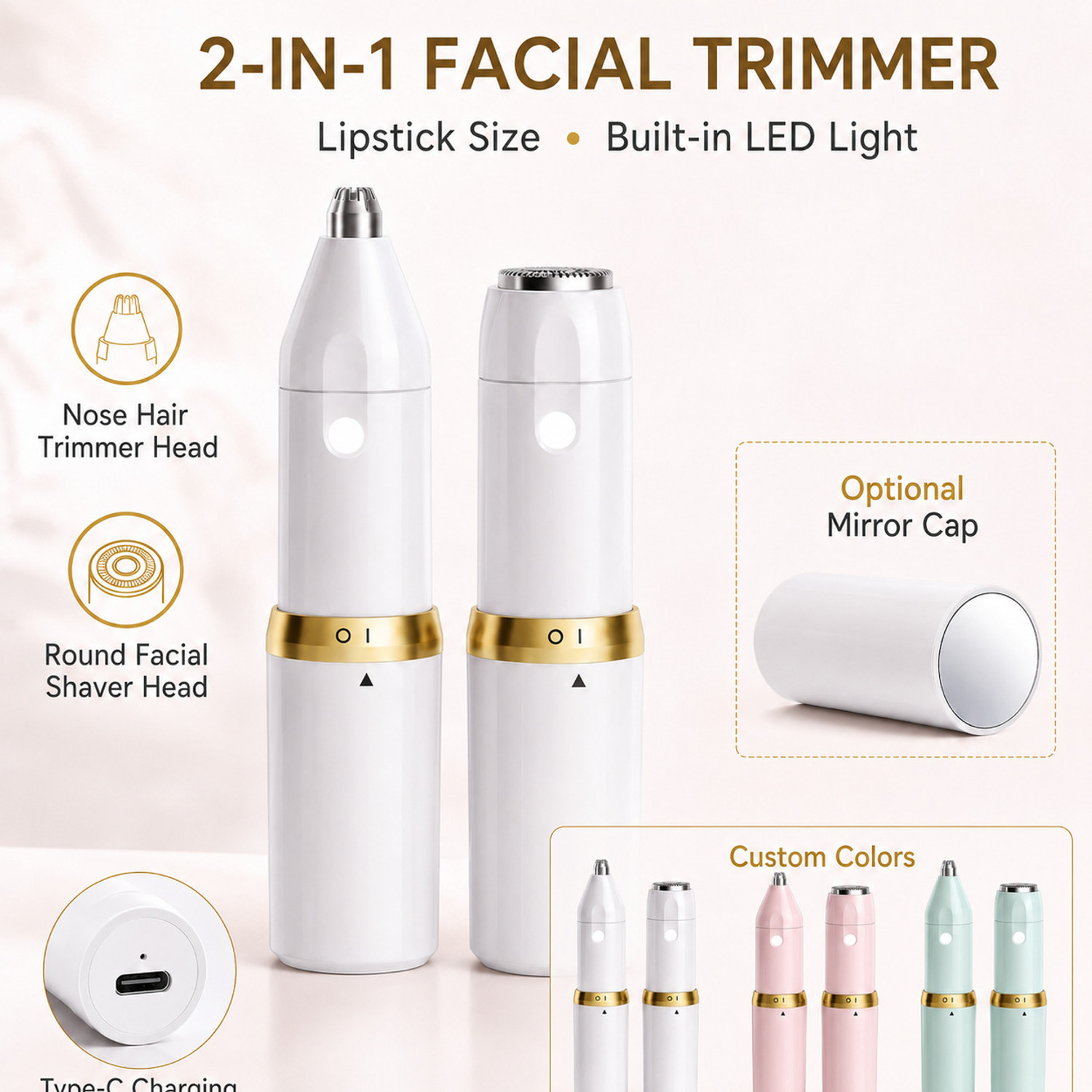 Image of BELENZO Women's Facial Razor Painless Face Hair Remover Trimmer Rechargeable, Men & Women