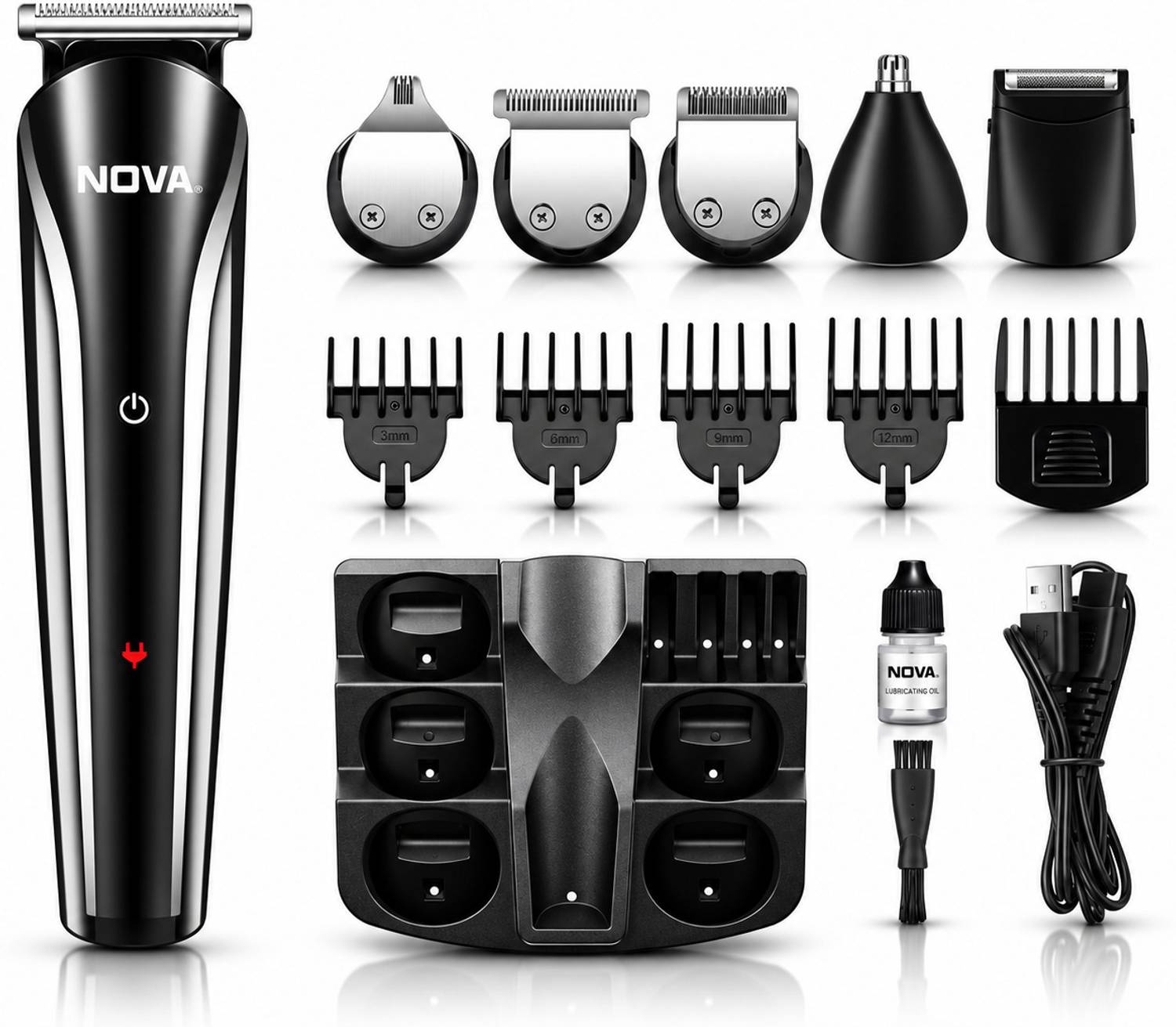 NOVA NG 1152-05 USB Trimmer 60 min Runtime 9 Length Settings