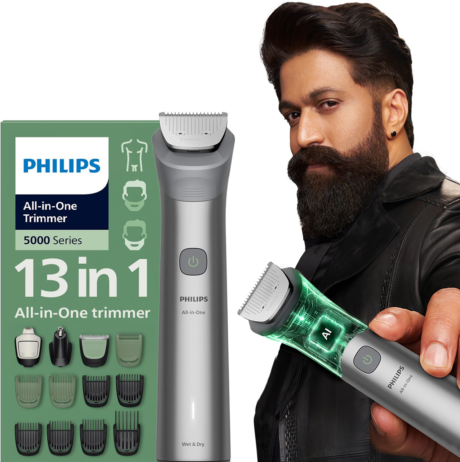 Image of PHILIPS MG5942 /15 Trimmer 120 min Runtime 7 Length Settings (Silver)