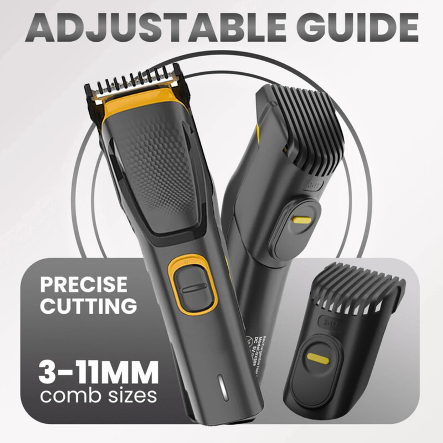 Image of MynxeHTC USB Cordless Hair-Clipper Beard Trimmer PlasticHair Clipper Professional Haircut Fully Waterproof Trimmer 45 min Runtime 4 Length Settings