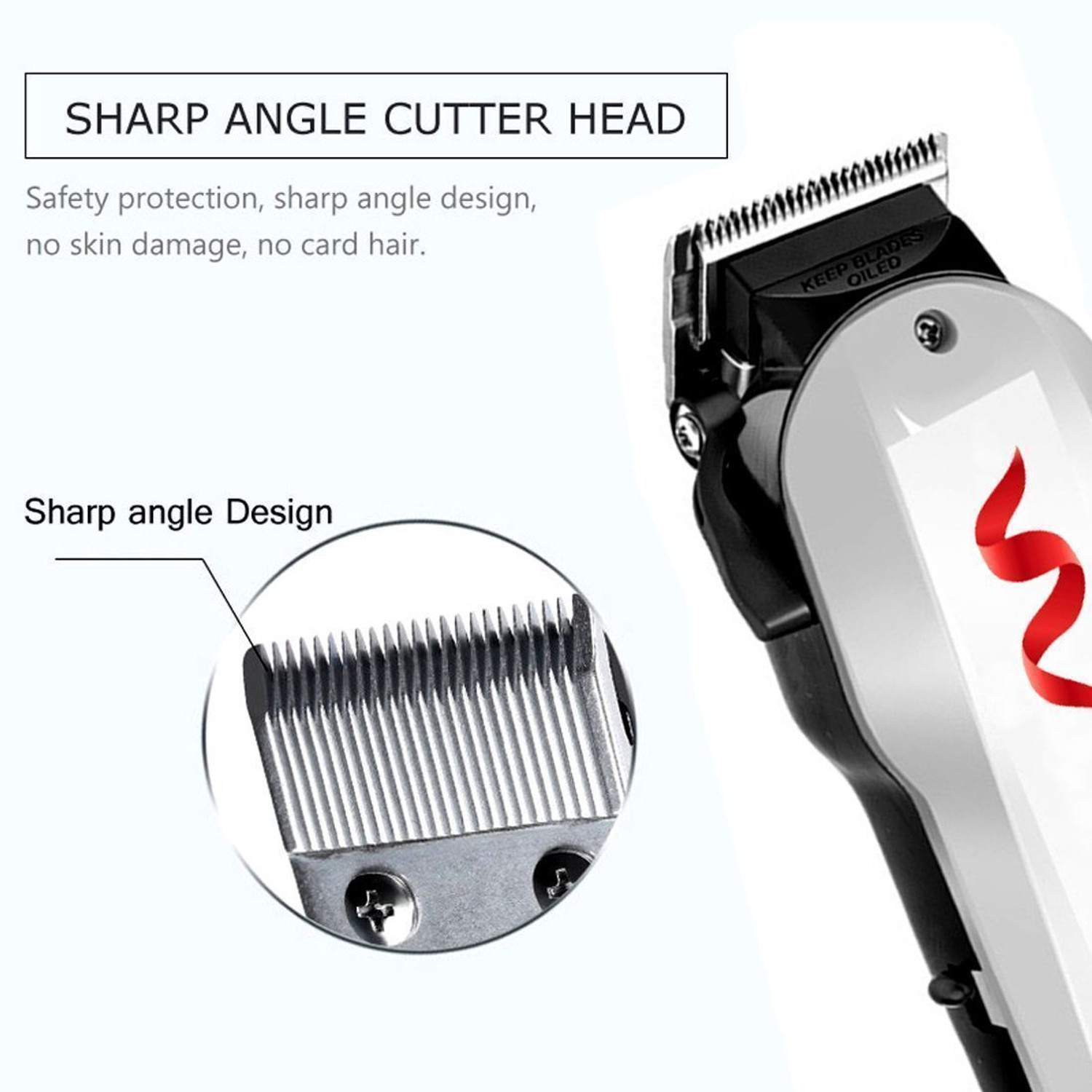 Image of QGS Men Powerful Titanium Wired Adjustable Hair Clipper High Quality Beard Moustache Fully Waterproof Trimmer 0 min Runtime 10 Length Settings