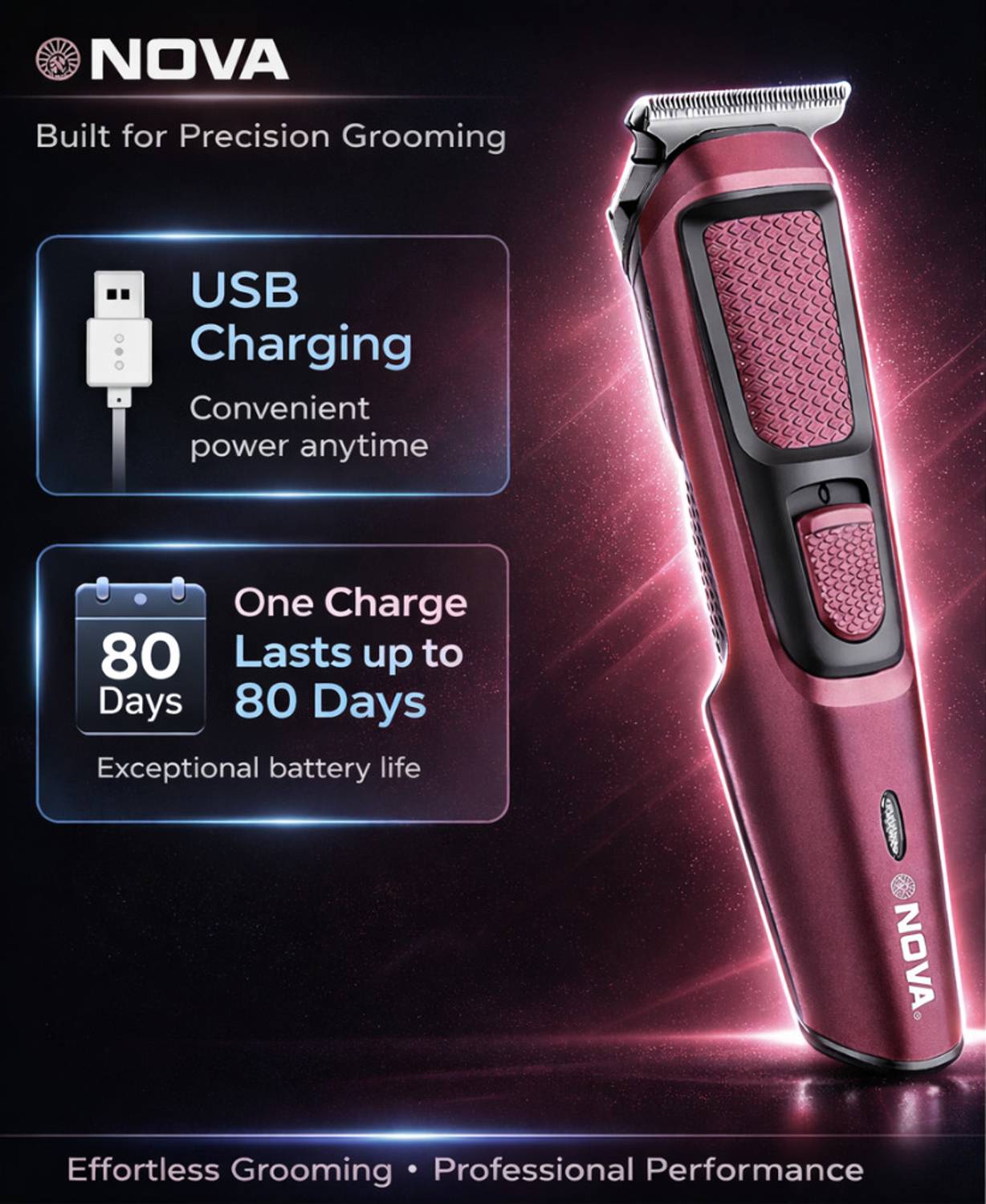 NOVA NHT 1134 Trimmer 120 min Runtime 4 Length Settings Price in