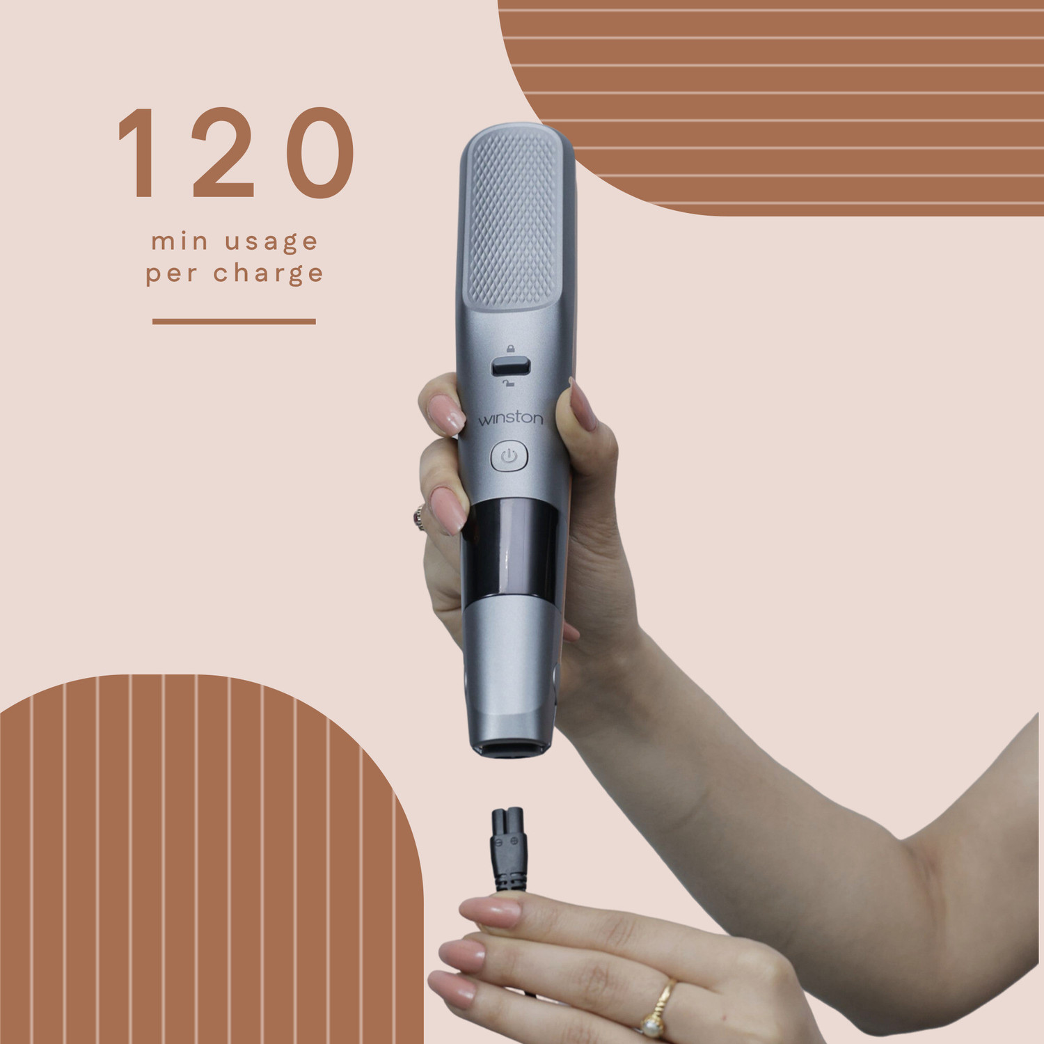 Image of Winston Rechargeable Automatic Cordless Split End Trimmer Trimmer 120 min Runtime 0 Length Settings