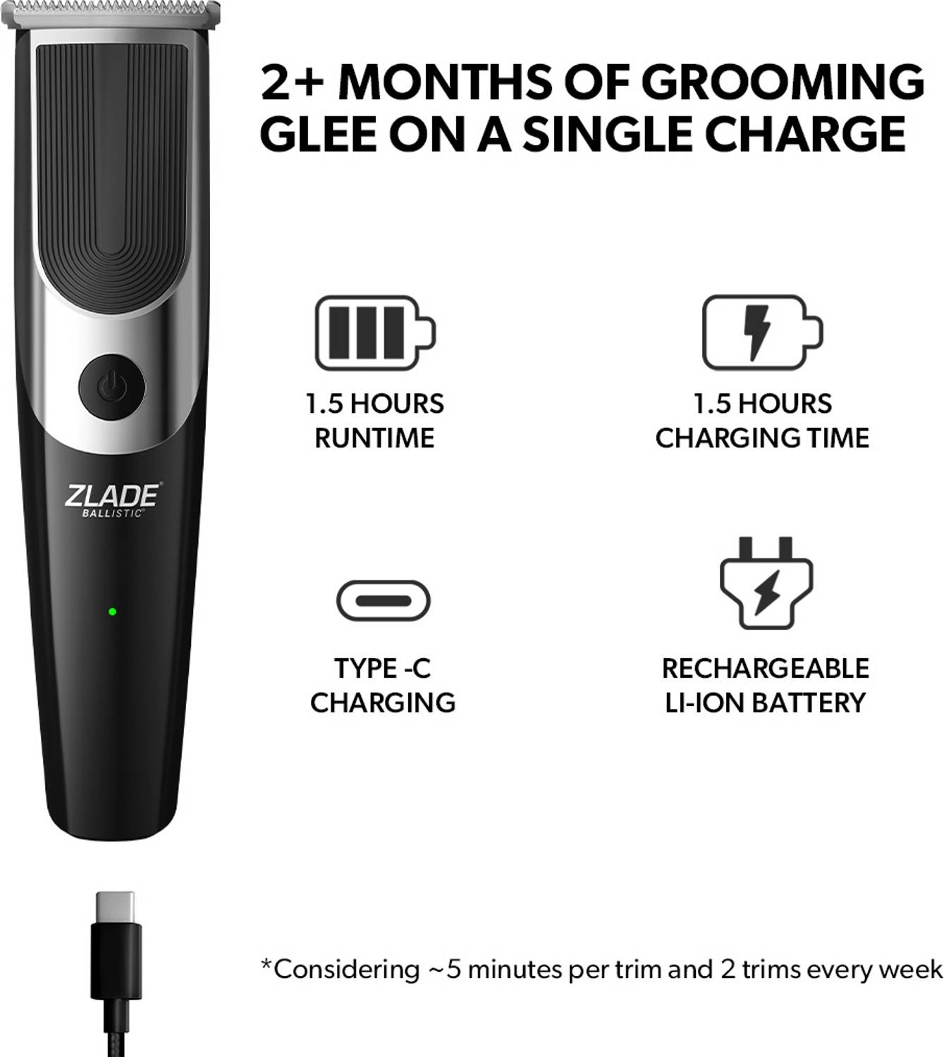 Zlade Neo 10-in-1 Multi-Groomer For Men Body Groomer 90 min