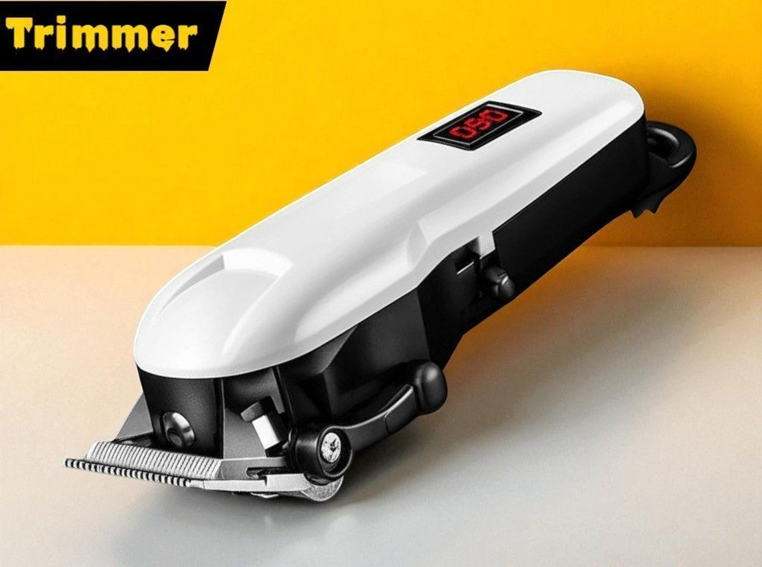 Image of KEMMIE X120 Electric Trimmer for Men - Cordless, Silent Motor, Skin-Friendly Blades Fully Waterproof Trimmer 180 min Runtime 4 Length Settings (White)