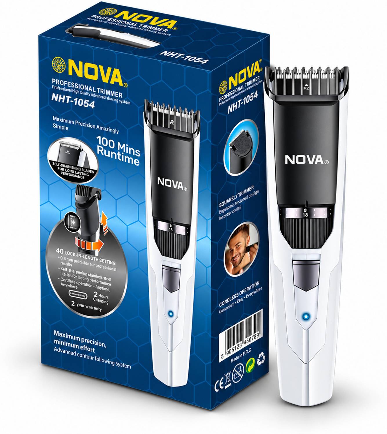 NOVA NHT 1054 Trimmer 100 min Runtime 40 Length Settings - Image 1
