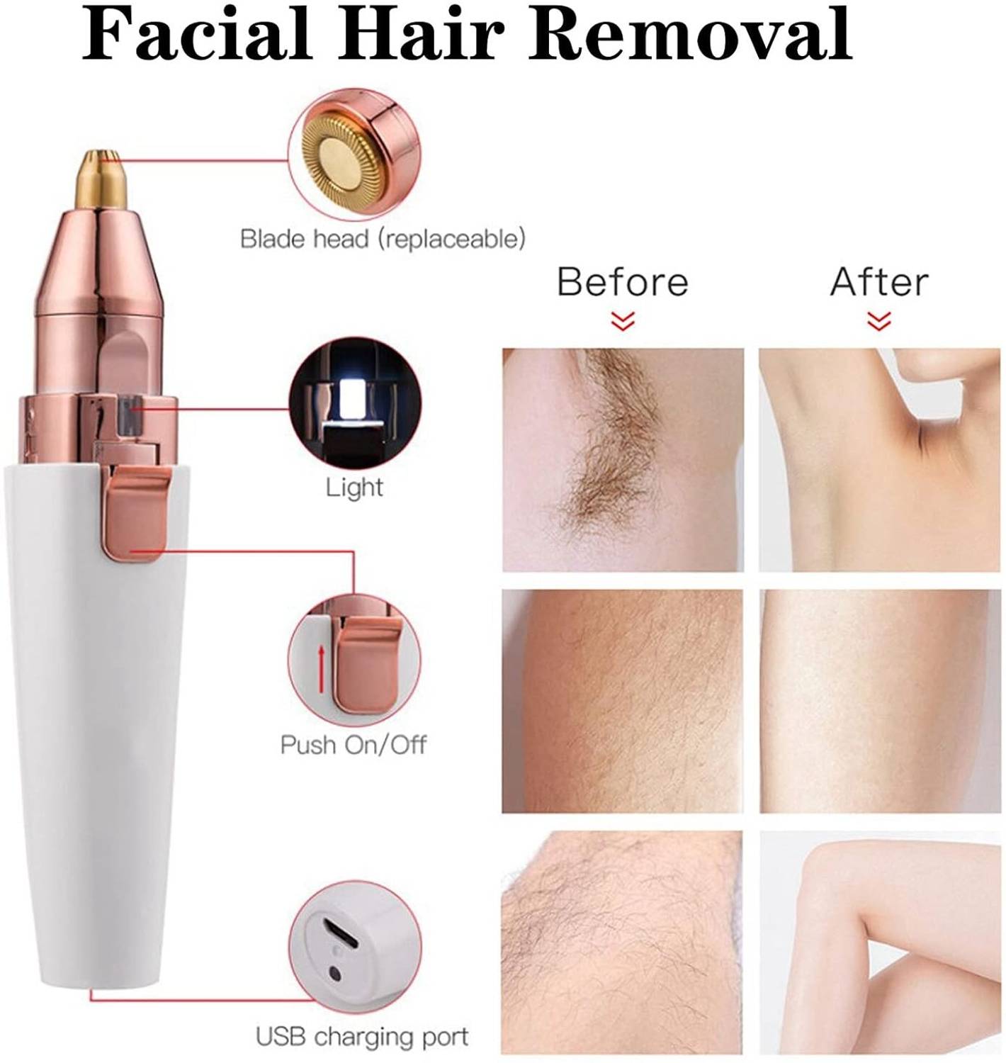HavenFlix 2 in 1 Rechargeable Hair Removal Trimmer for Women - Image 3