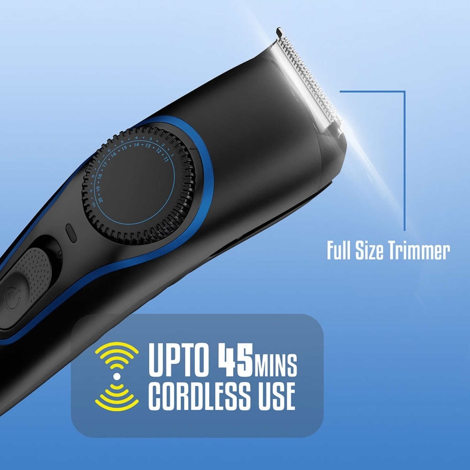 Image of ZEBRONICS Zeb HT100 Trimmer 45Min Cordless Use, 2 Guide Combs Trimmer 45 min Runtime 1 Length Settings