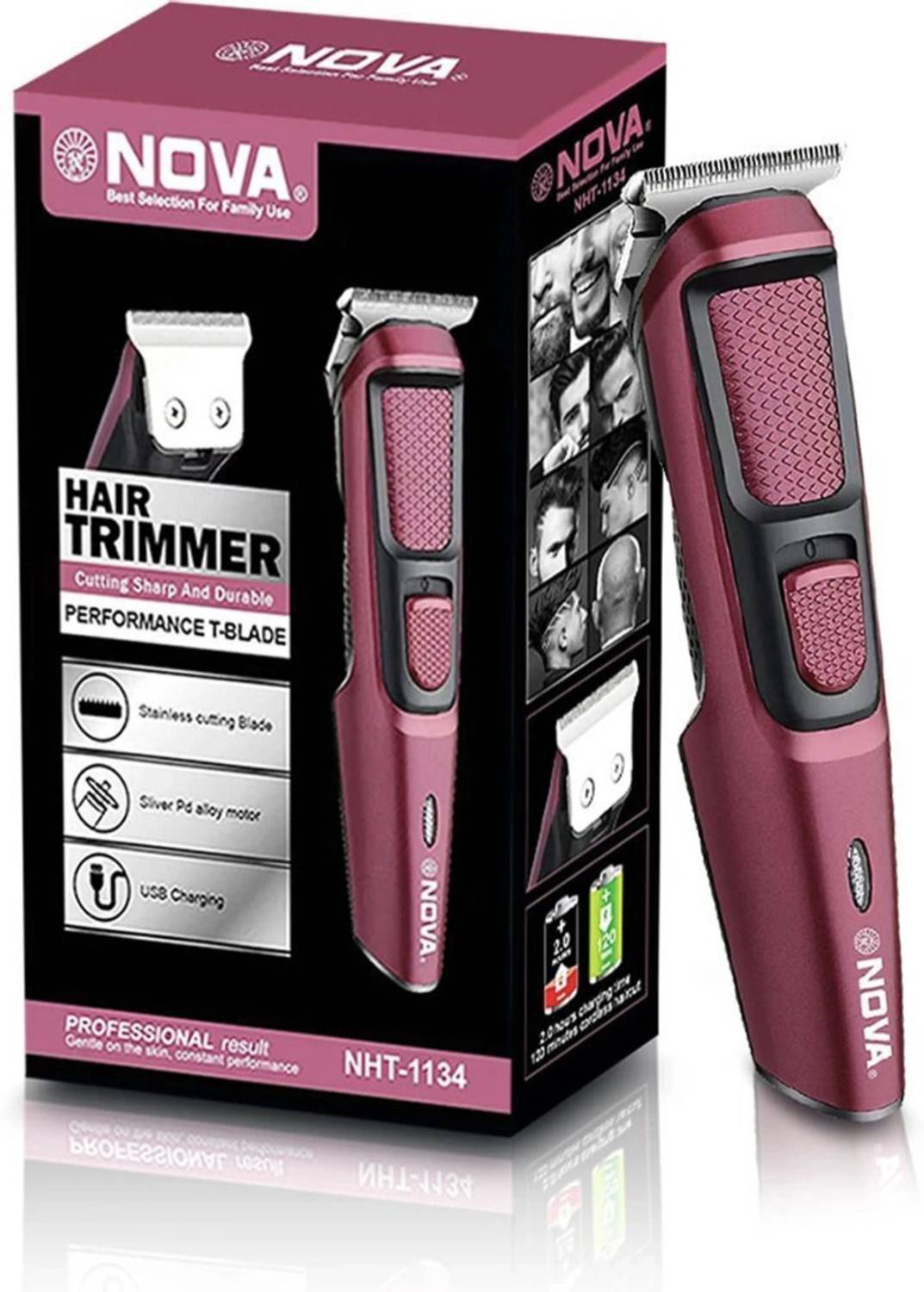 NOVA NHT 1134 Trimmer 120 min Runtime 4 Length Settings