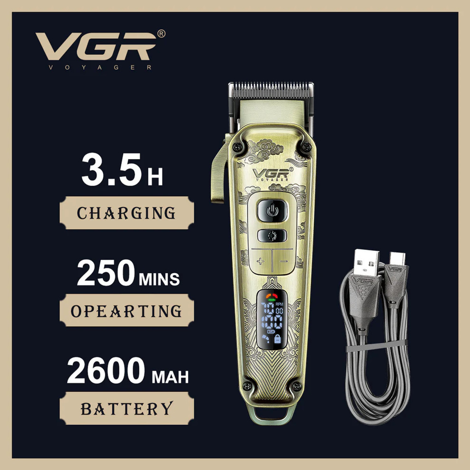 Image of VGR V-005 Trimmer 250 min Runtime 8 Length Settings