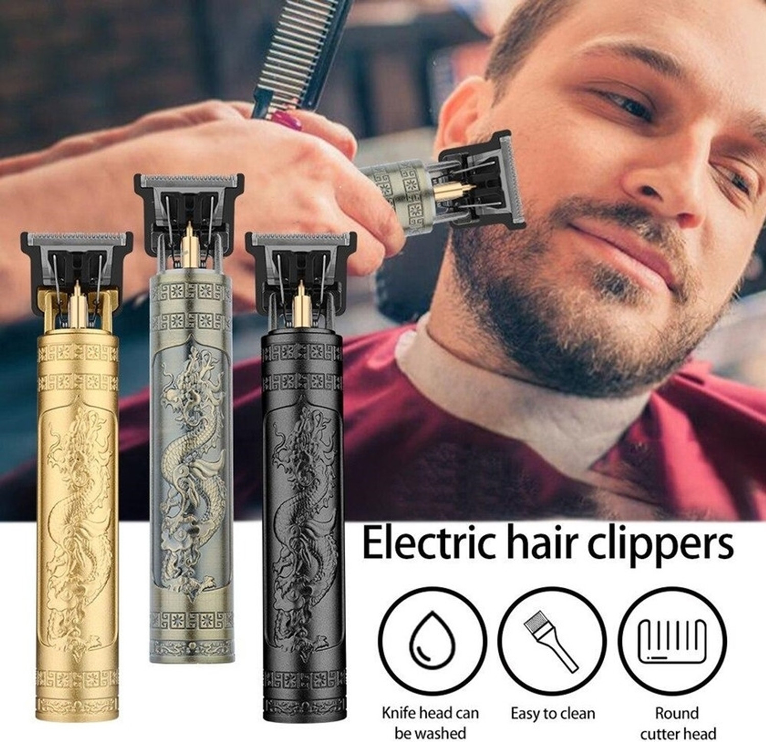 Image of trimmercare VINTAGE T9 Buddha Style Gold Plated Professional Men's Trimmer ( Trimmer 120 min Runtime 15 Length Settings