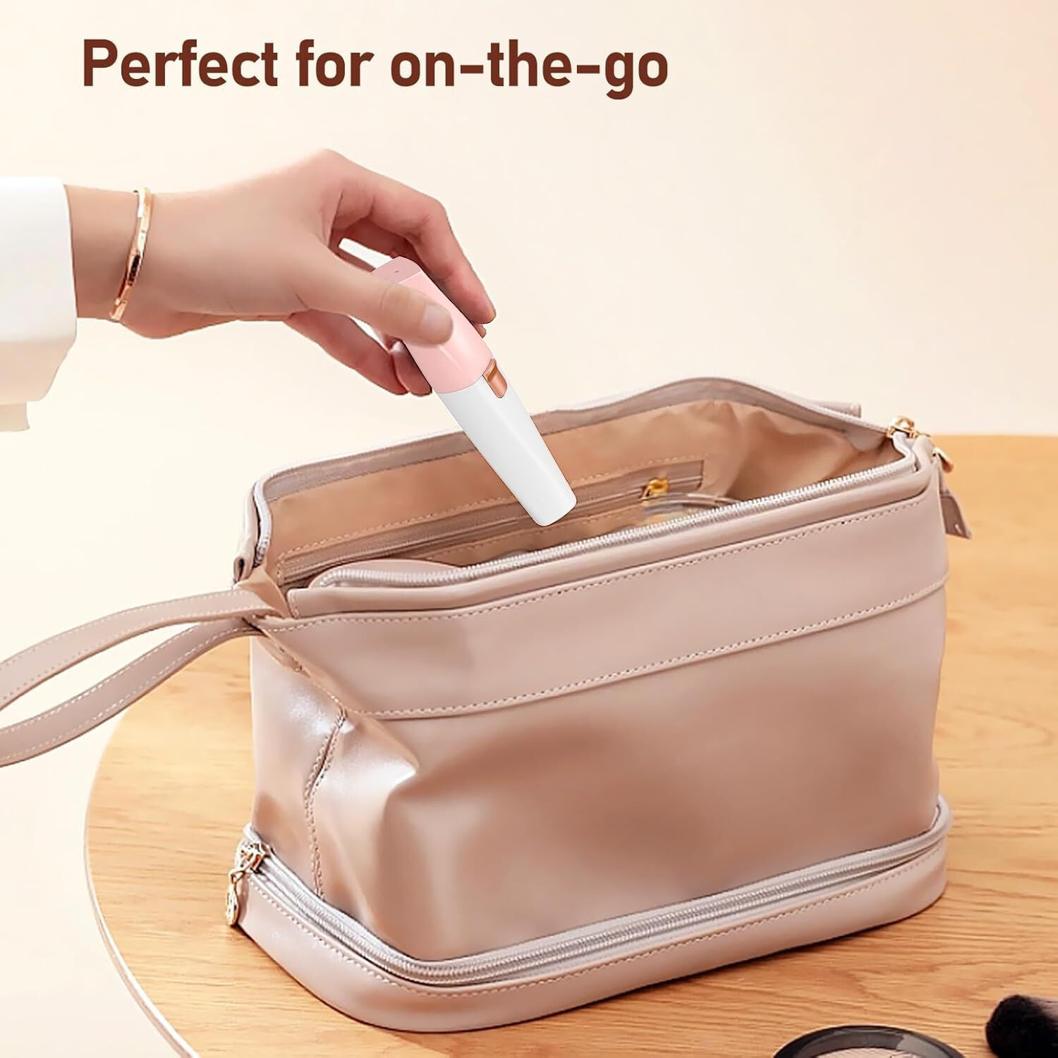 Image of Yiveko 2-in-1 Facial Hair Remover & Eyebrow Trimmer for Women | USB Rechargeable Painless Face Hair Removal Device | Eyebrow Shaper, Upper Lip, Chin & Peach Fuzz Remover with LED Light (Rose Gold) Cordless Epilator