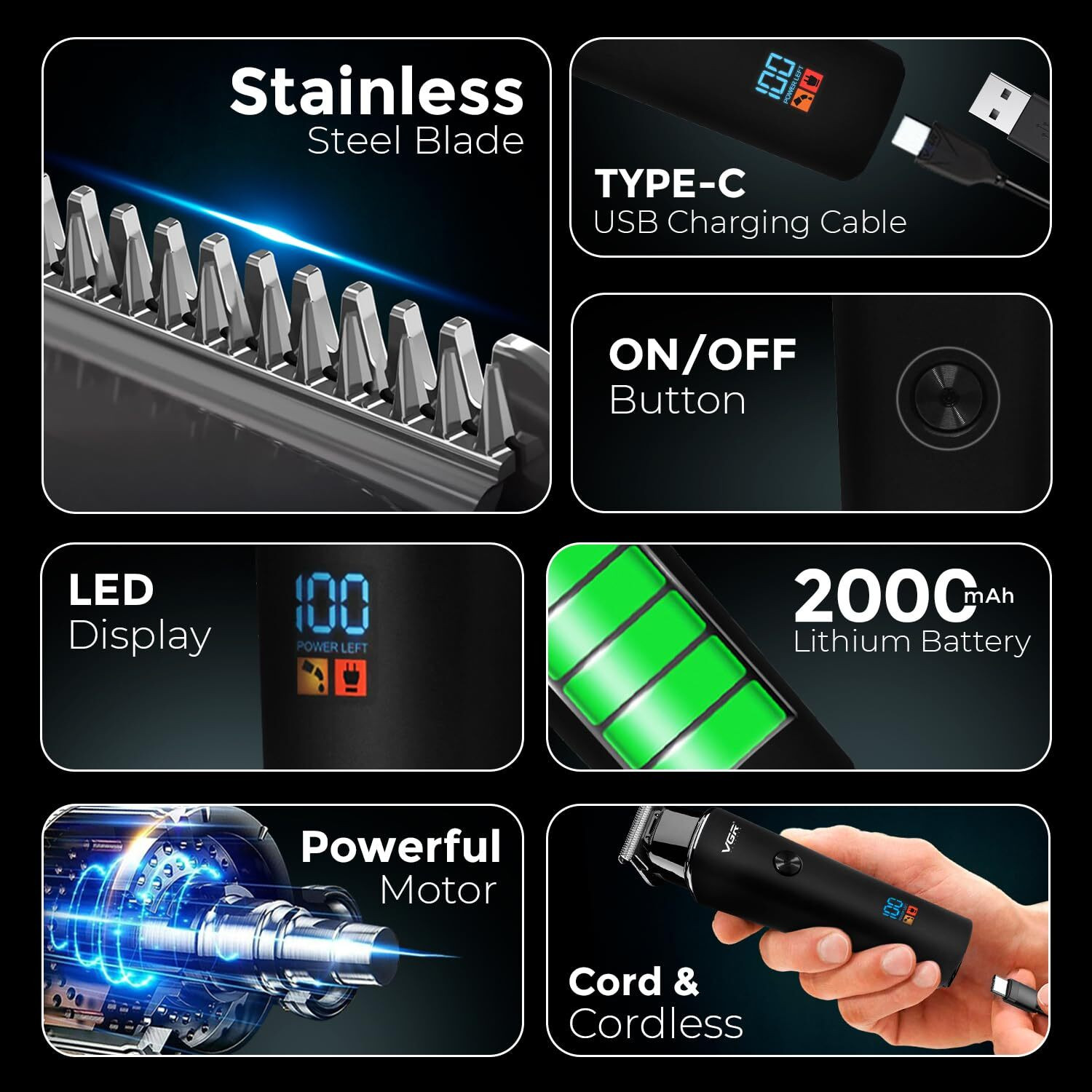 Image of VGR 937 Trimmer 500 min Runtime 3 Length Settings