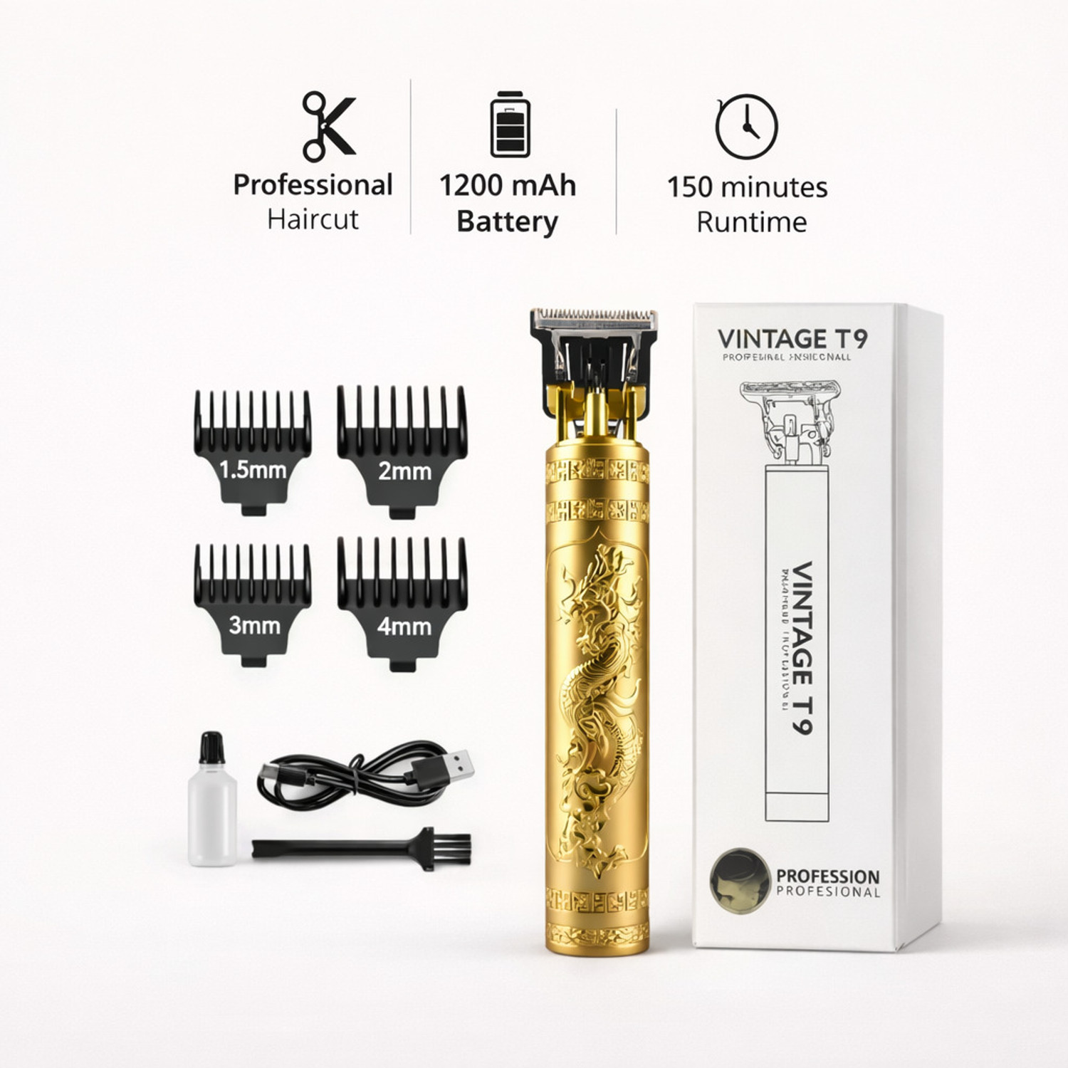 Image of Vintage T9 Precision Groom Pro Series Trimmer Model 12 for Men X X X X X Trimmer 60 min Runtime 4 Length Settings
