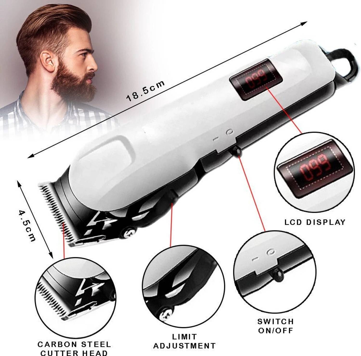 RACCOON 809A Professional Hair Trimmer for Men - Image 4