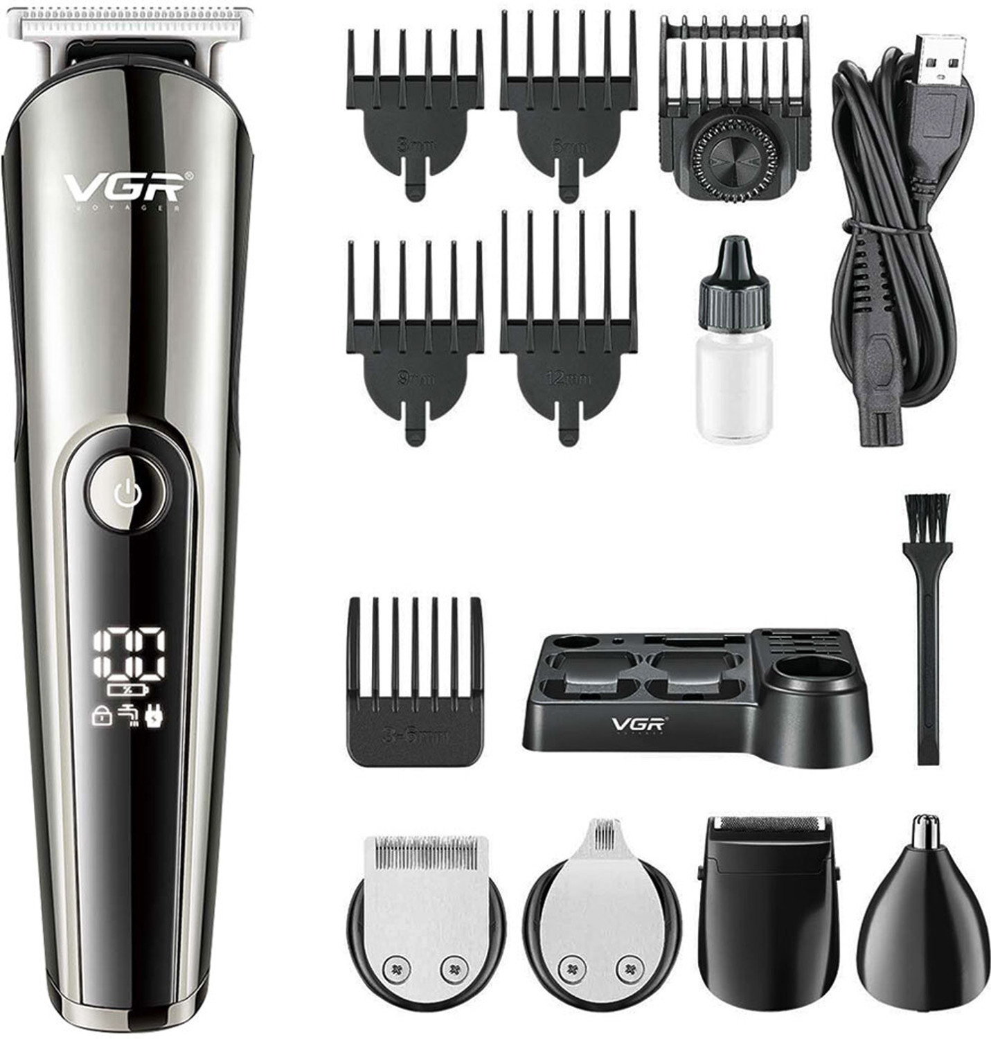 Image of VGR V-107 Professional 11in1 Grooming Kit Fully Waterproof Trimmer 150 min Runtime 30 Length Settings