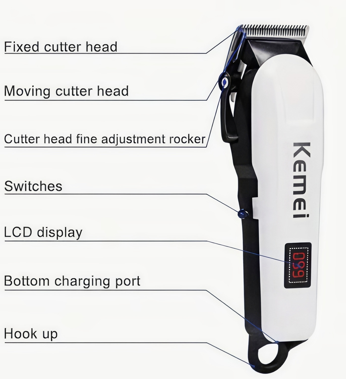 Image of KEMMIE 1001 Trimmer 240 min Runtime 4 Length Settings