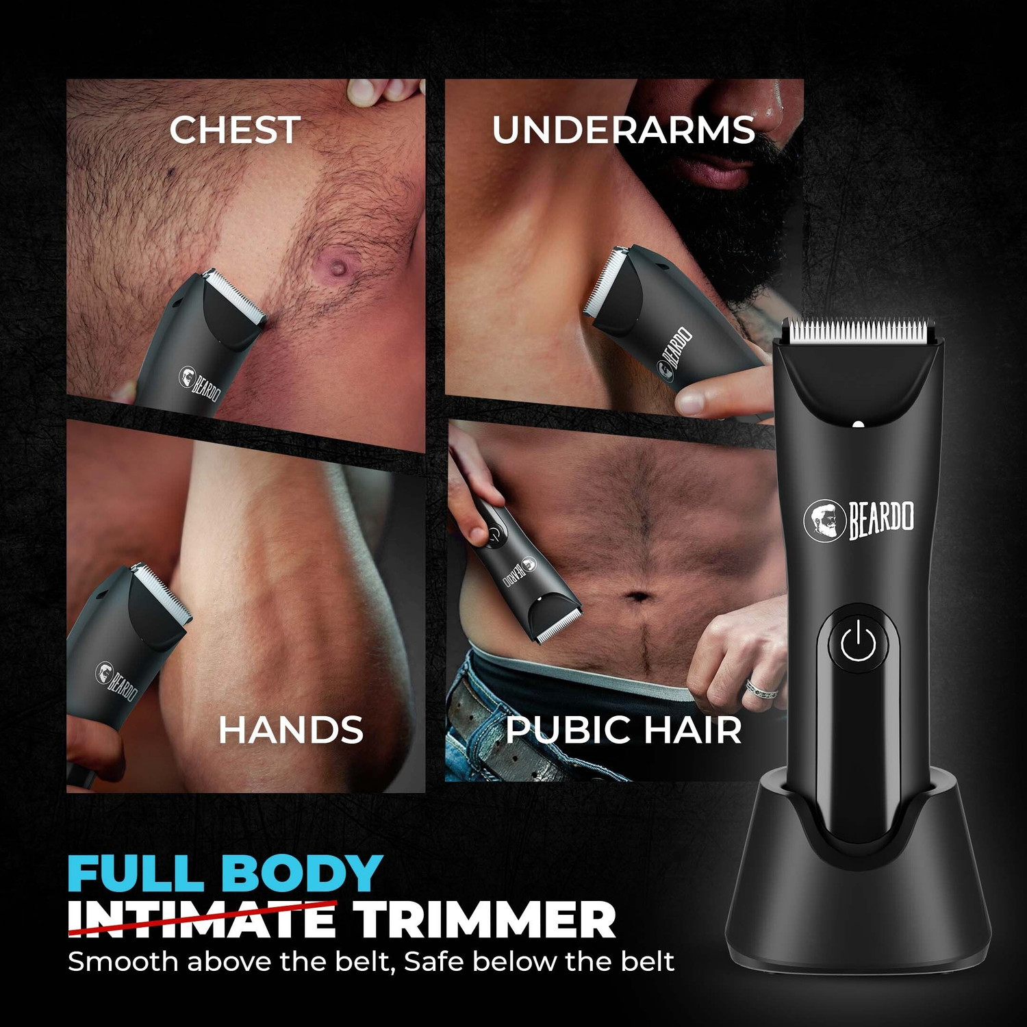 Image of BEARDO Ball Safe Pro with Skin Safe Tech Waterproof, Private Parts & Body Fully Waterproof Trimmer 90 min Runtime 3 Length Settings