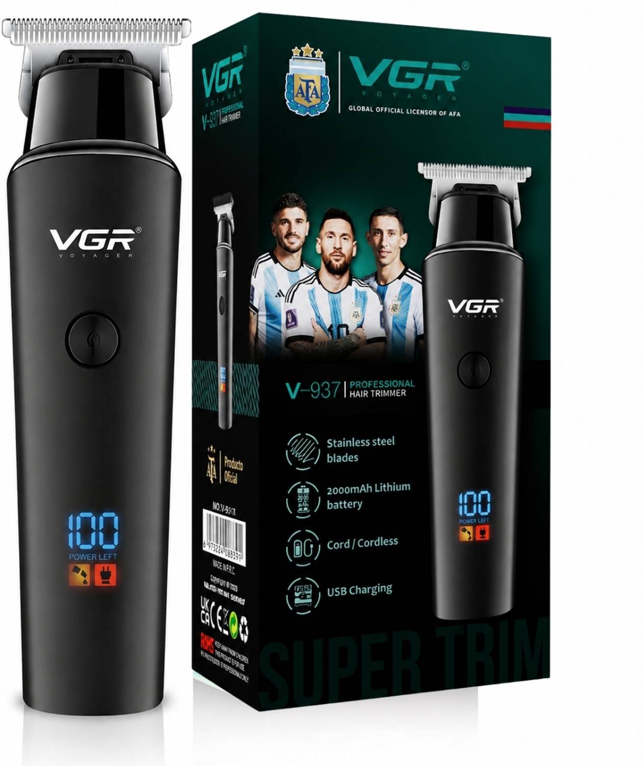 VGR 937 Trimmer 500 min Runtime 3 Length Settings - Image 1