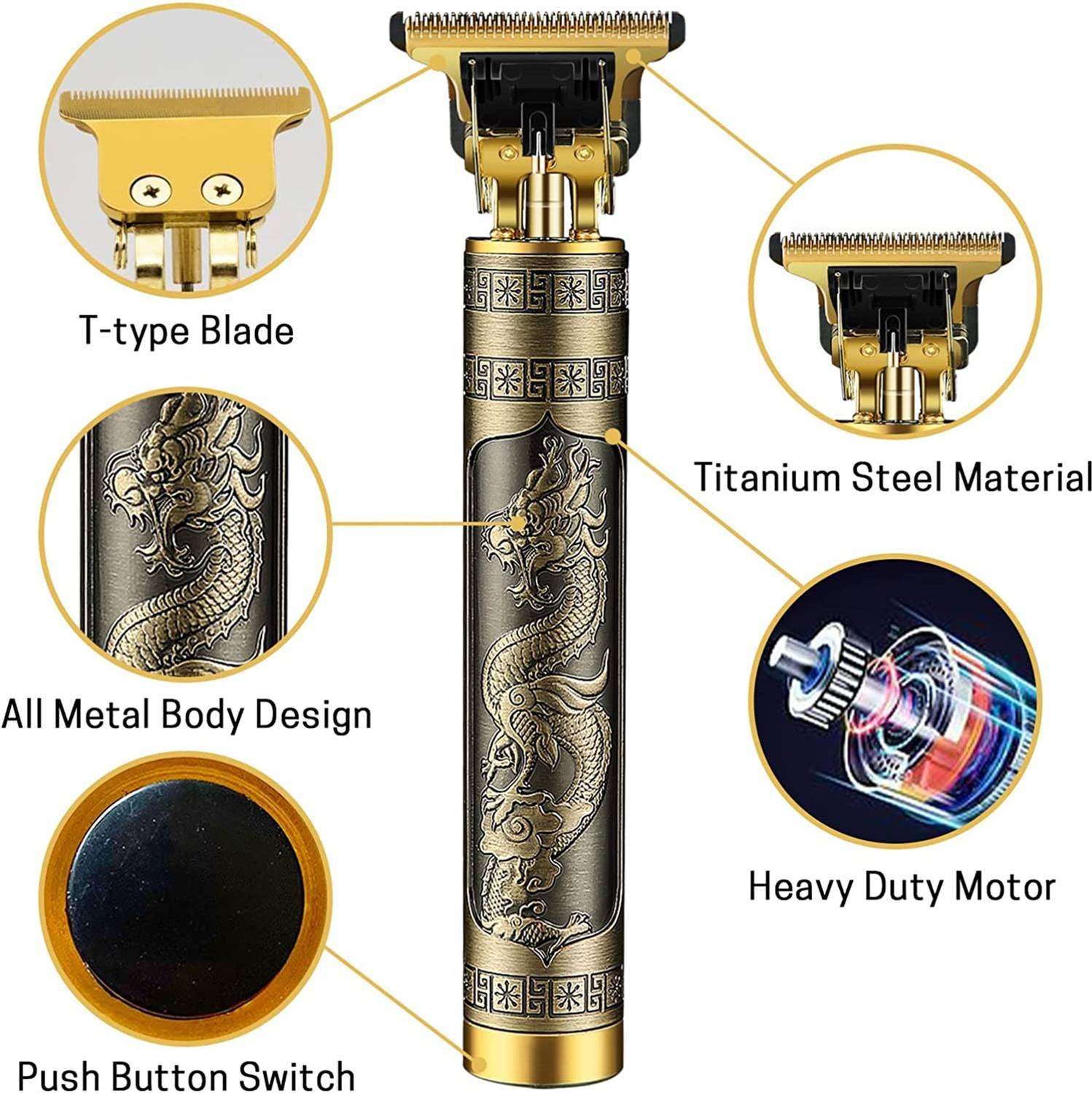 LICHEE Professional Beard, Mustache, Head and Body Hair Golden Shaver - Image 3