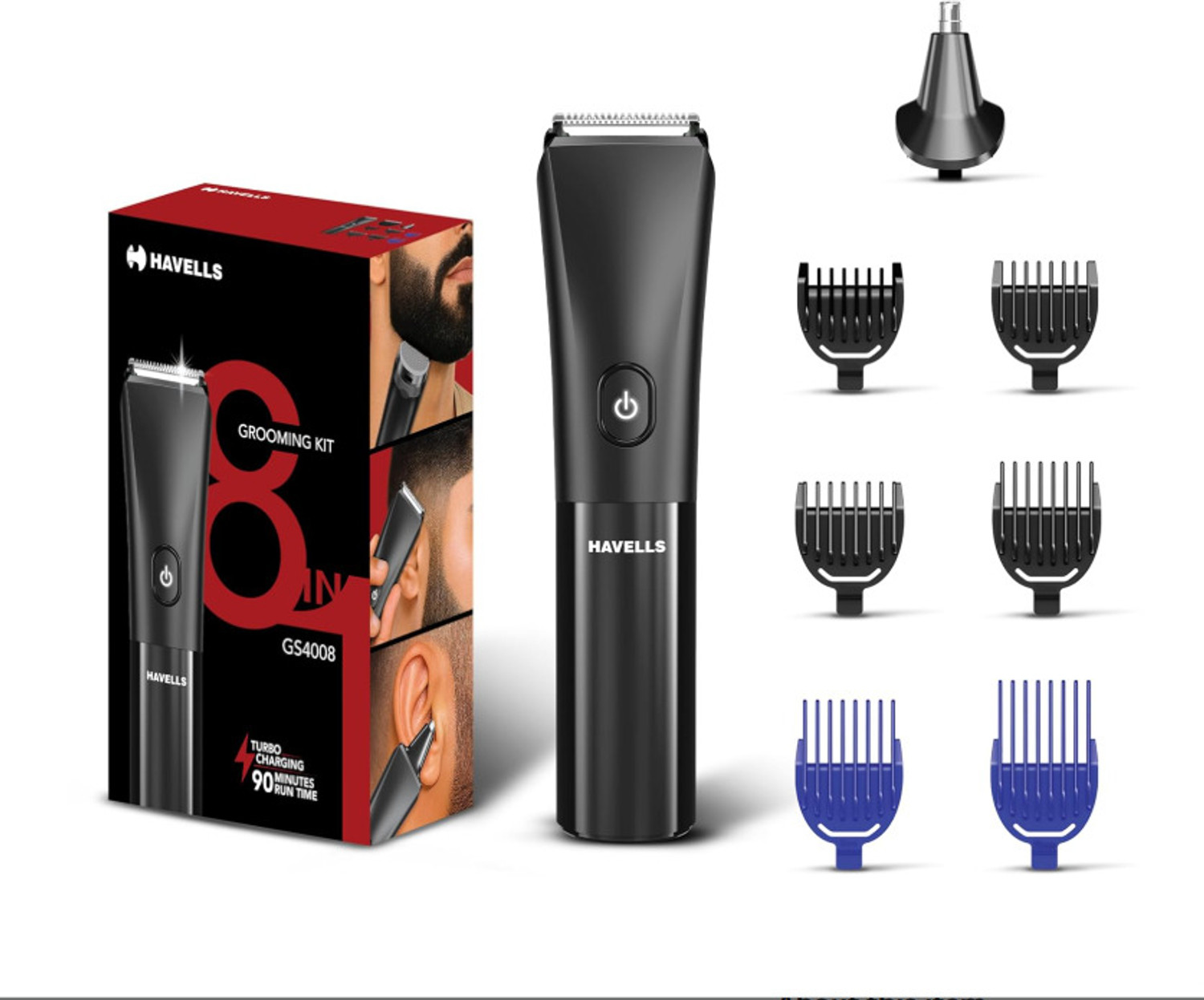 Image of HAVELLS GS7608 Fully Waterproof Grooming Kit 90 min Runtime 12 Length Settings