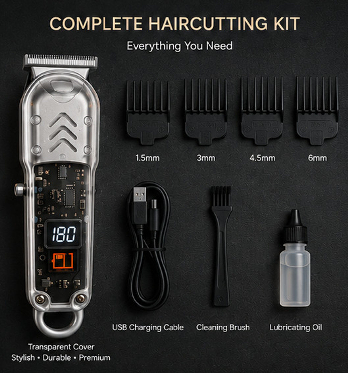 Image of Ucool GYT-999 Fully Waterproof Trimmer 180 min Runtime 4 Length Settings