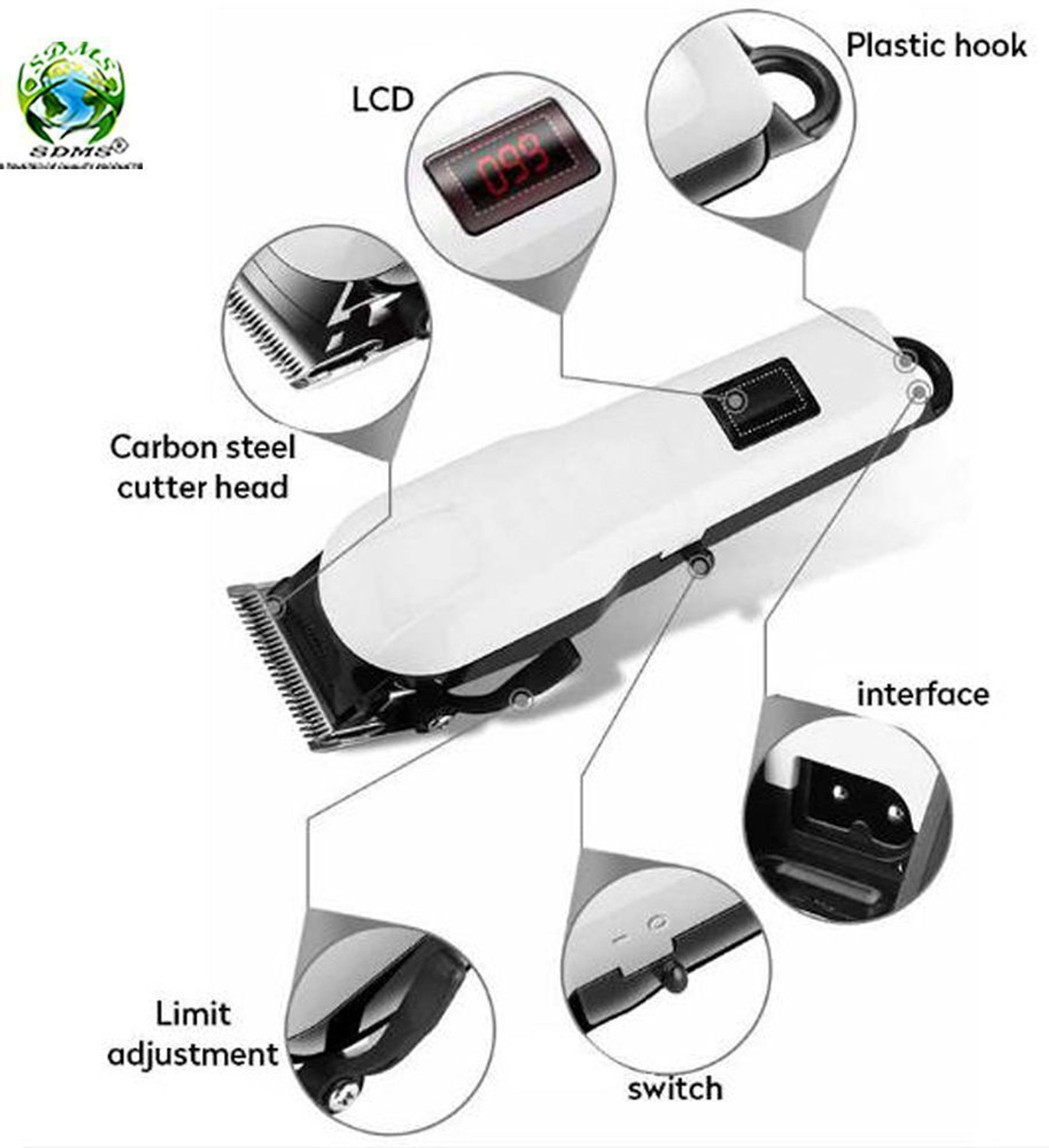Image of THE OM ENTERPRISE Quick Charge Powerful Hair Trimmer Rechargeable Hair Clipper Beard Shaver Trimmer 300 min Runtime 4 Length Settings