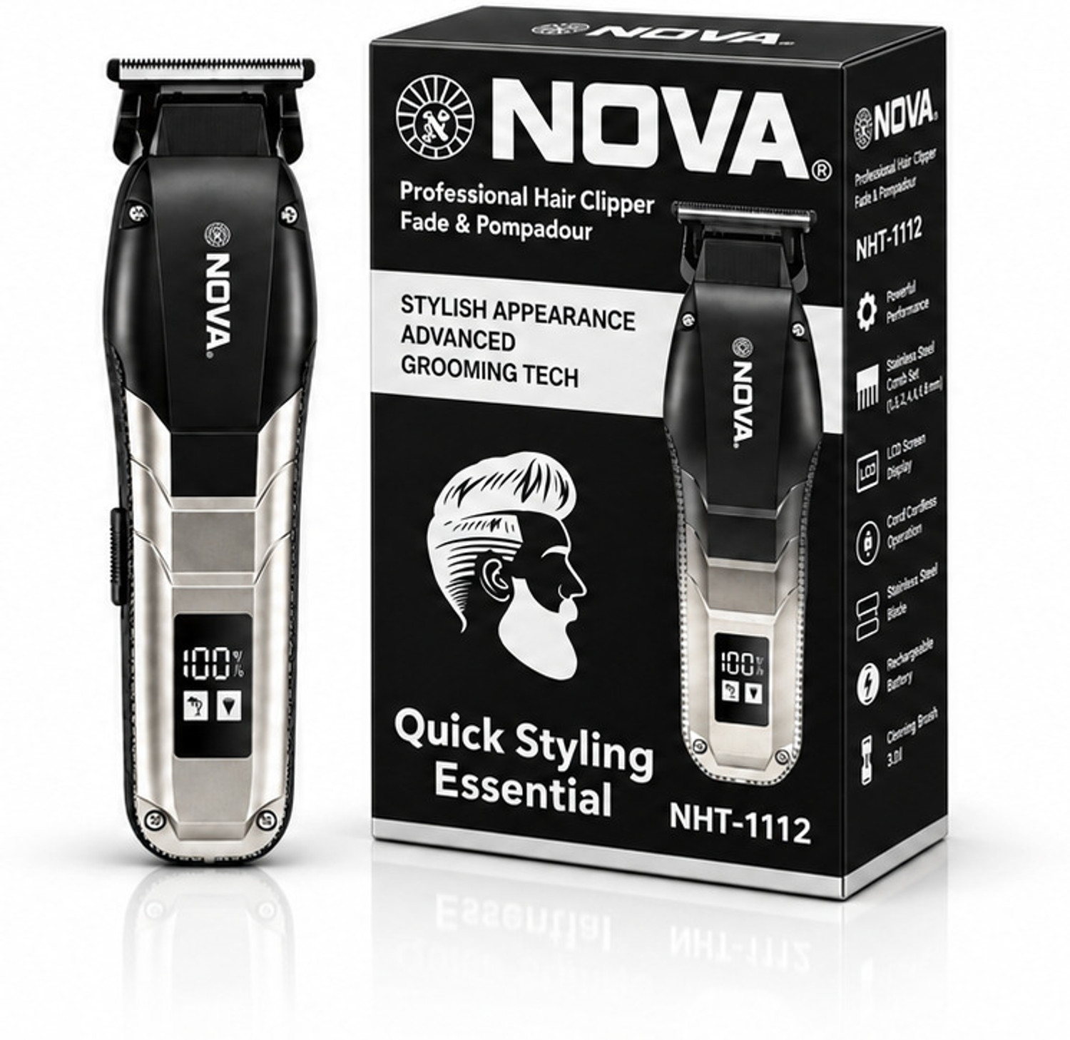 Image of NOVA NHT 1112 S Digital Display Trimmer 150 min Runtime 5 Length Settings