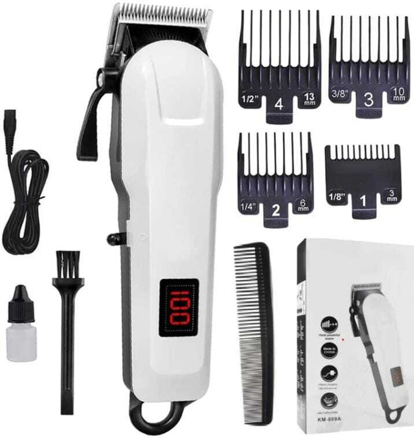 Image of Zeno volt Fast Charging 0 Trim Beard Moustache Trimmer Hair Clipper Razor Fully Waterproof Trimmer 240 min Runtime 5 Length Settings