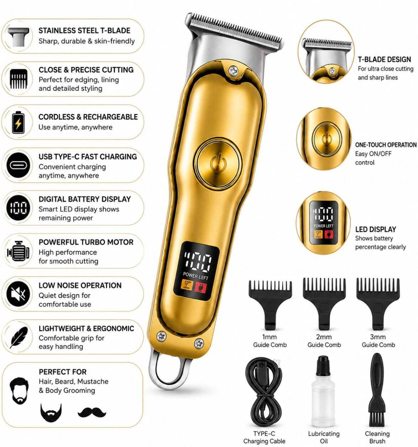 RSTYLER v-290 Cordless Hair & Beard Trimmer - Image 5