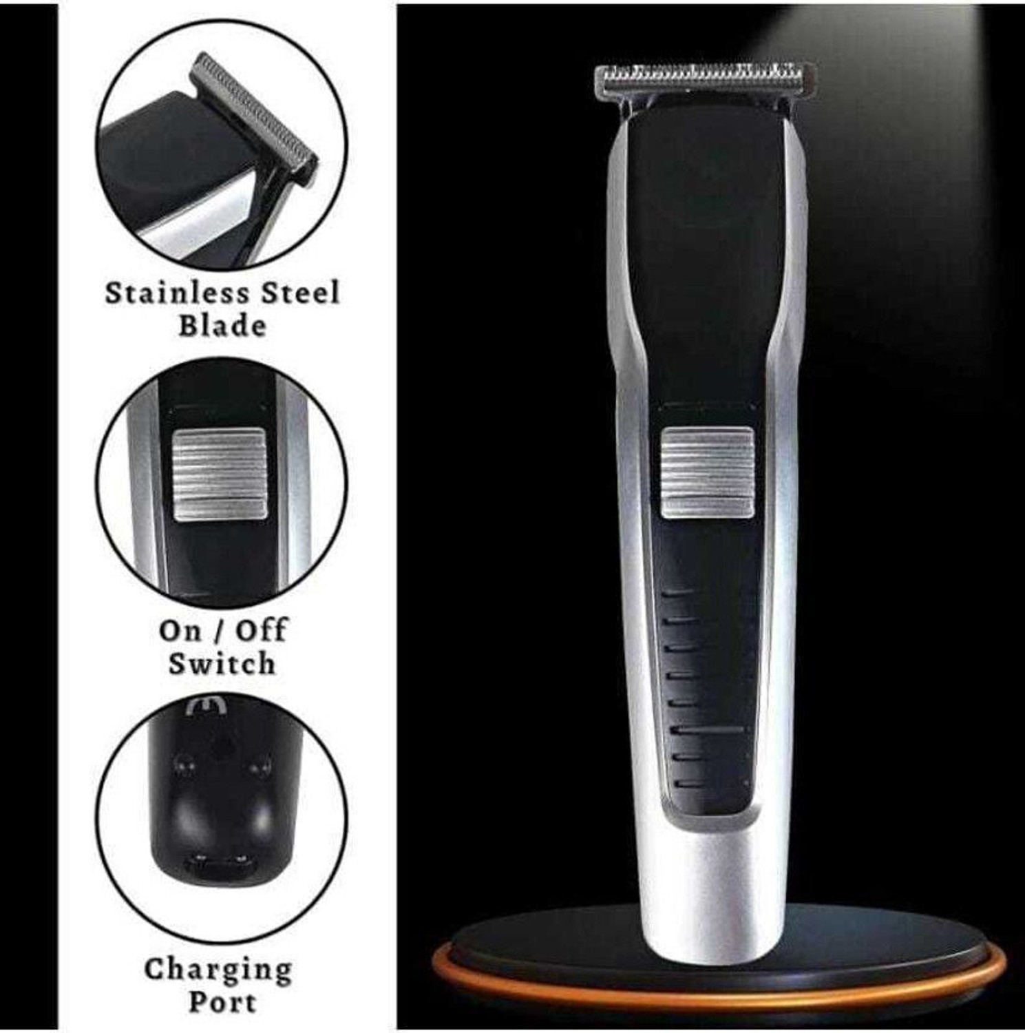 Image of FINARO 538 Waterproof Beard Trimmer | Rechargeable Hair Clipper Trimmer 120 min Runtime 4 Length Settings