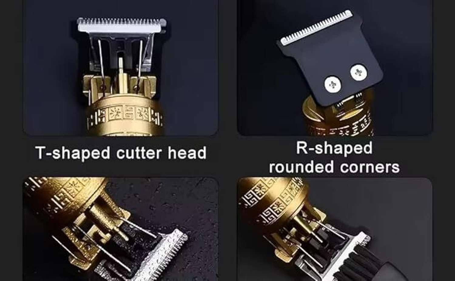 Image of se hub Professional T9 Trimmer Gold Metal Body Cordless Beard Hair Clipper Men Trimmer 120 min Runtime 4 Length Settings