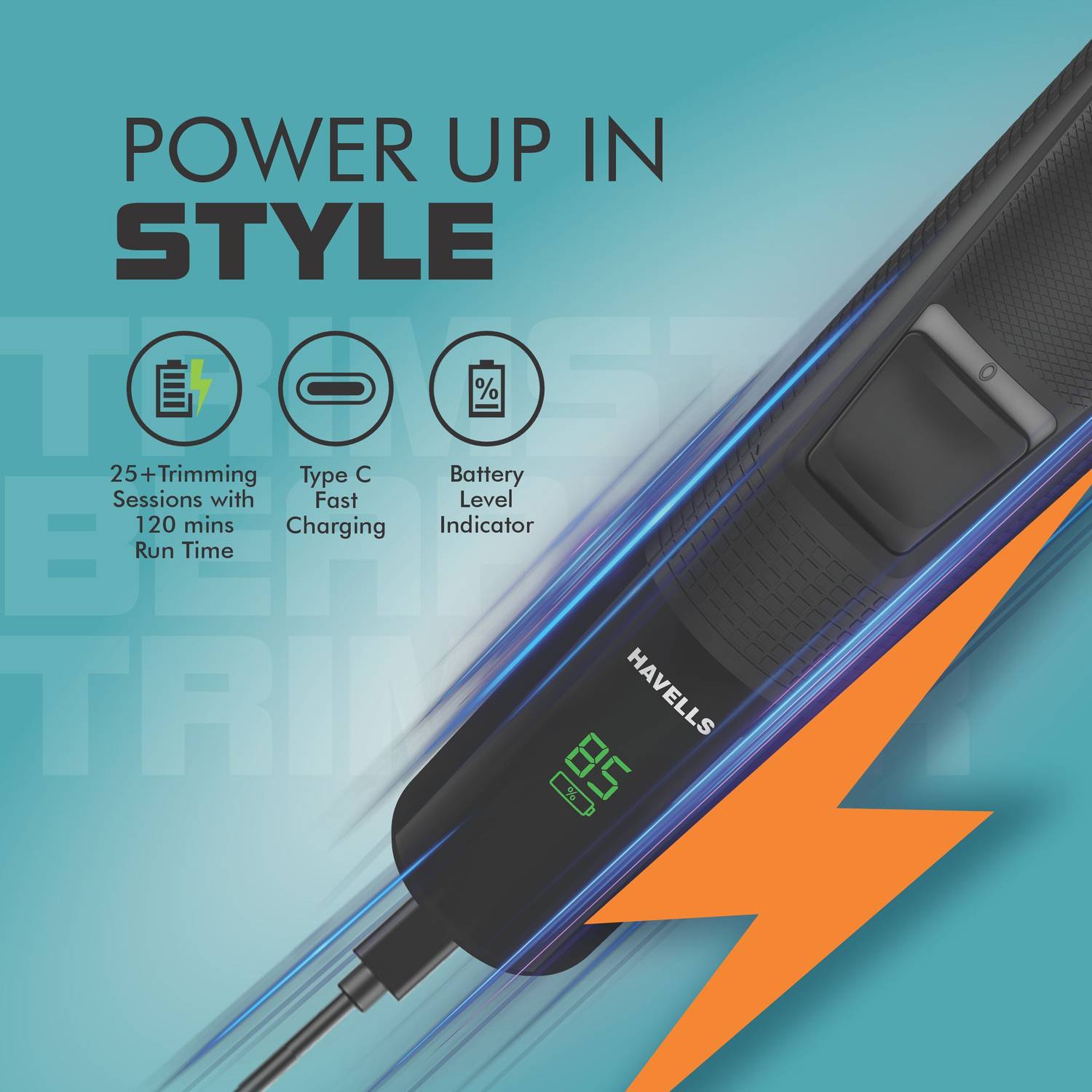HAVELLS BT4441 Trimmer 120 min Runtime 9 Length Settings - Image 4