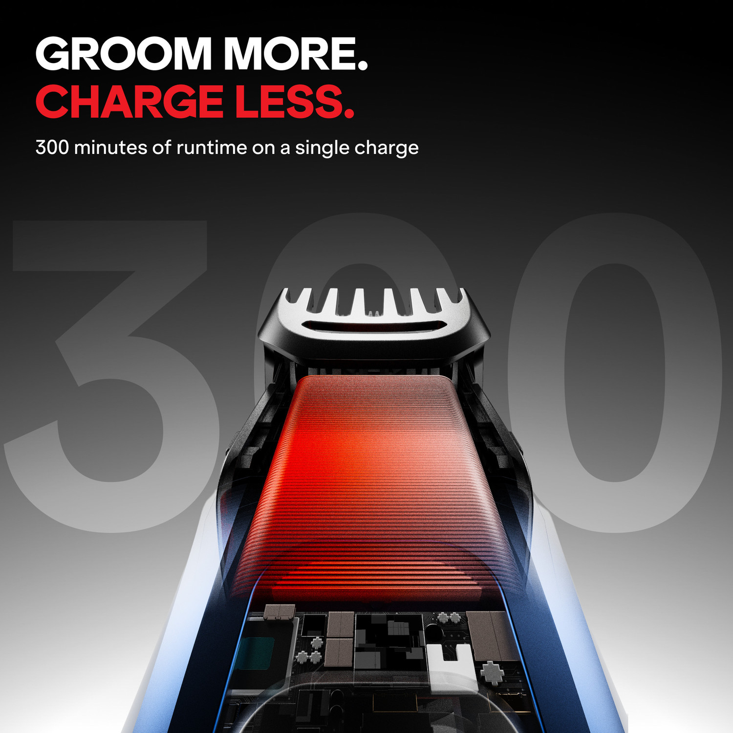 Image of boAt Slazer S100, Fast Charge, Metallic Finish, Adjustable Comb, Beard Fully Waterproof Trimmer 300 Mins Runtime 22 Length Settings