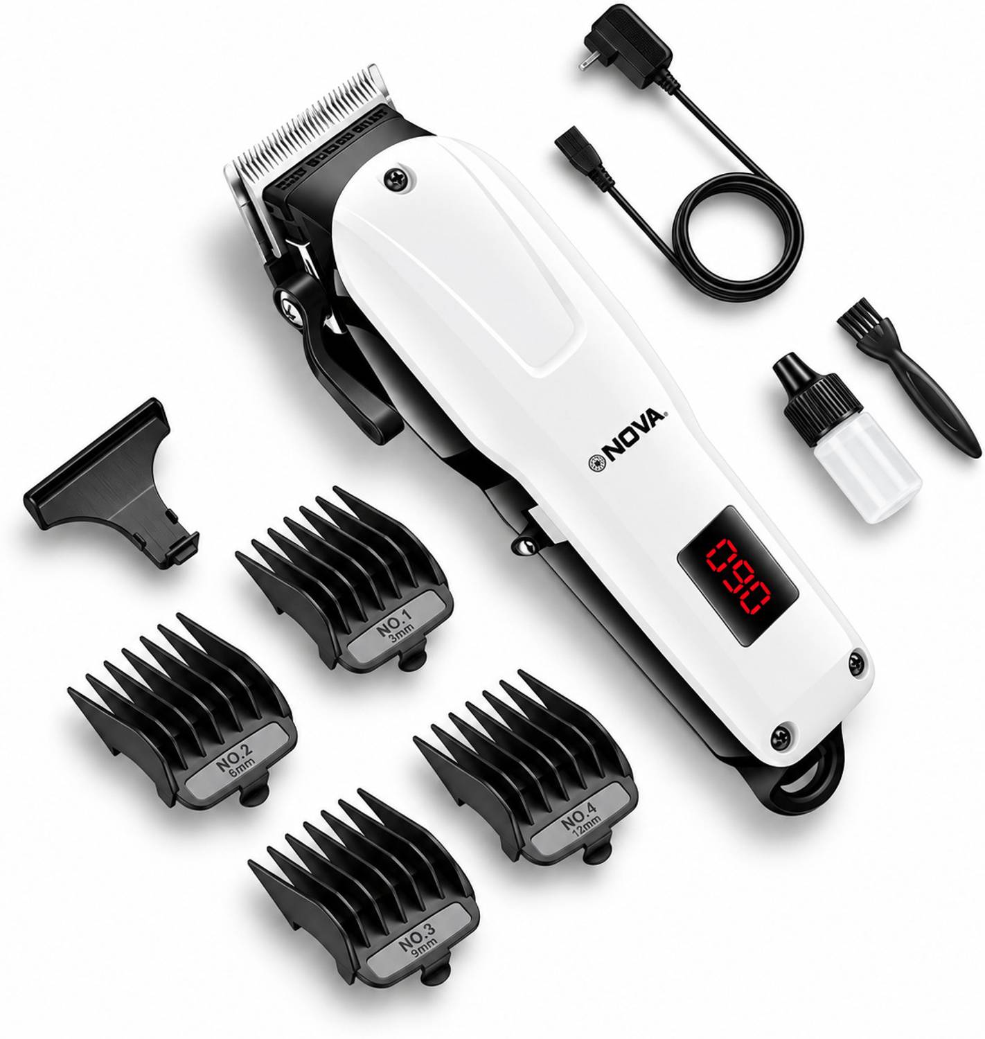 NOVA Professional Rechargeable and Cordless NHT 1083 Hair Clipper Trimmer 120 min Runtime 5 Length Settings