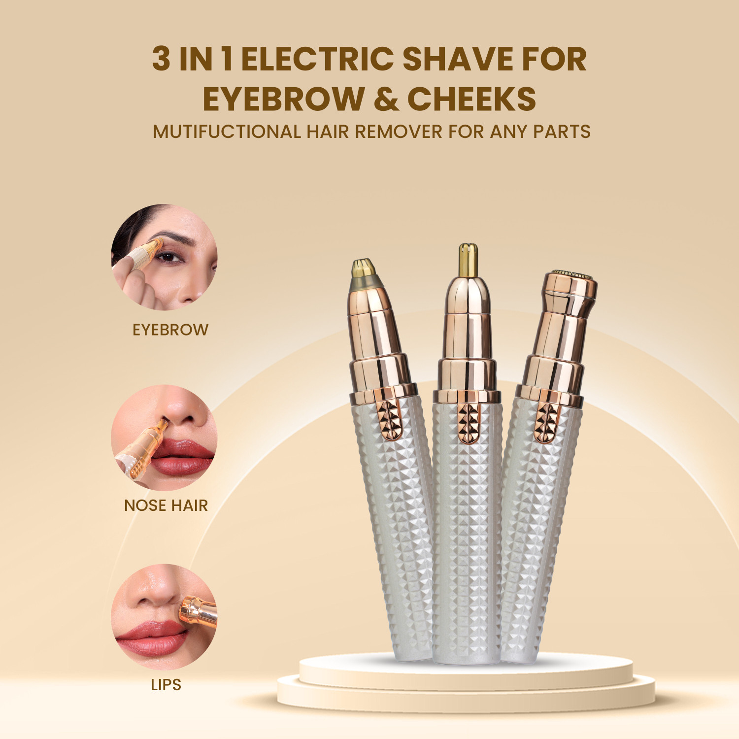 Image of NLB ENTERPRISE 3 in 1 Eyebrow trimmer for women, Nose, Face & Upper Lips Hair remover IPL Laser Hair Remover