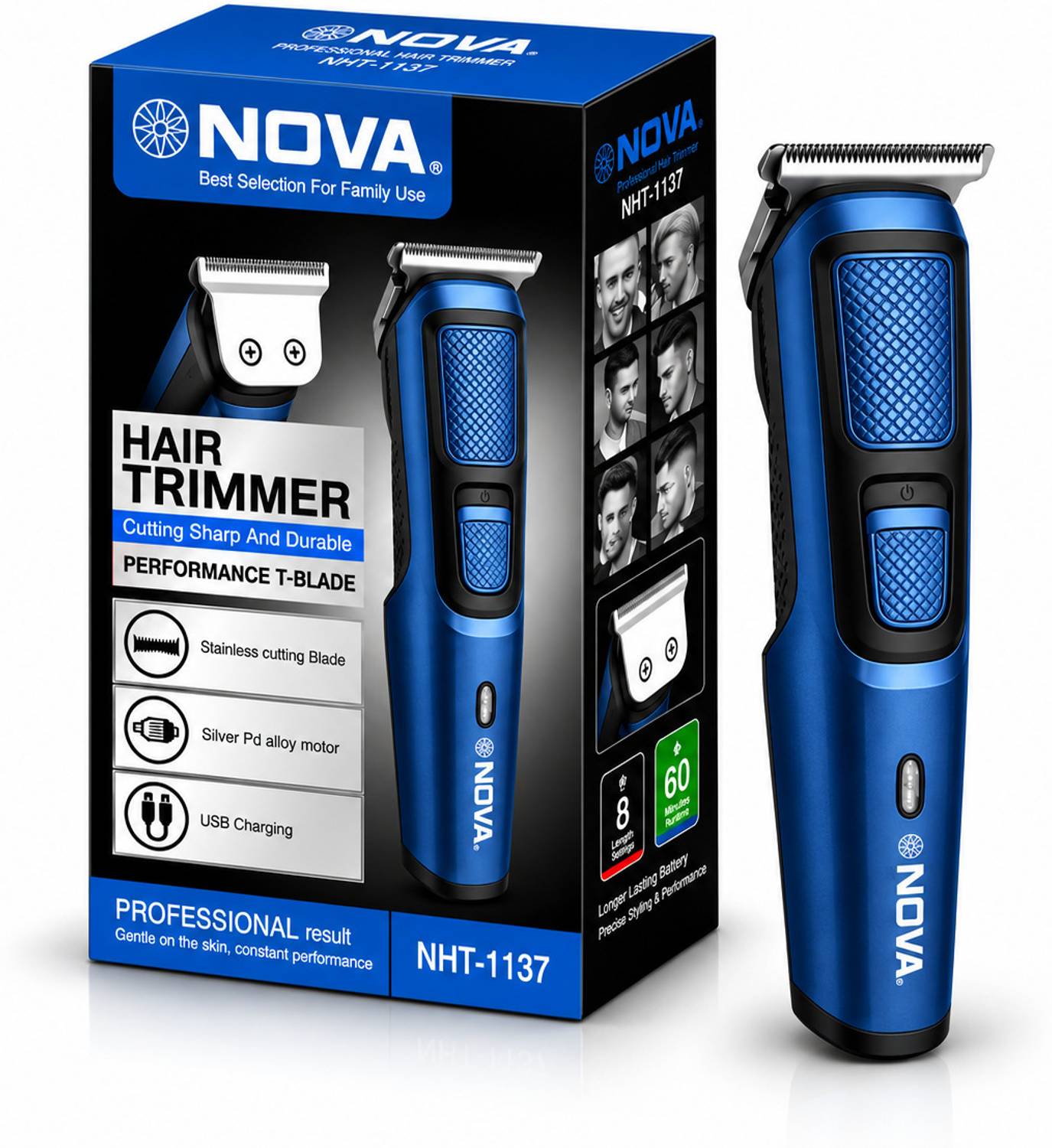 NOVA NHT 1137 Trimmer 120 min Runtime 4 Length Settings