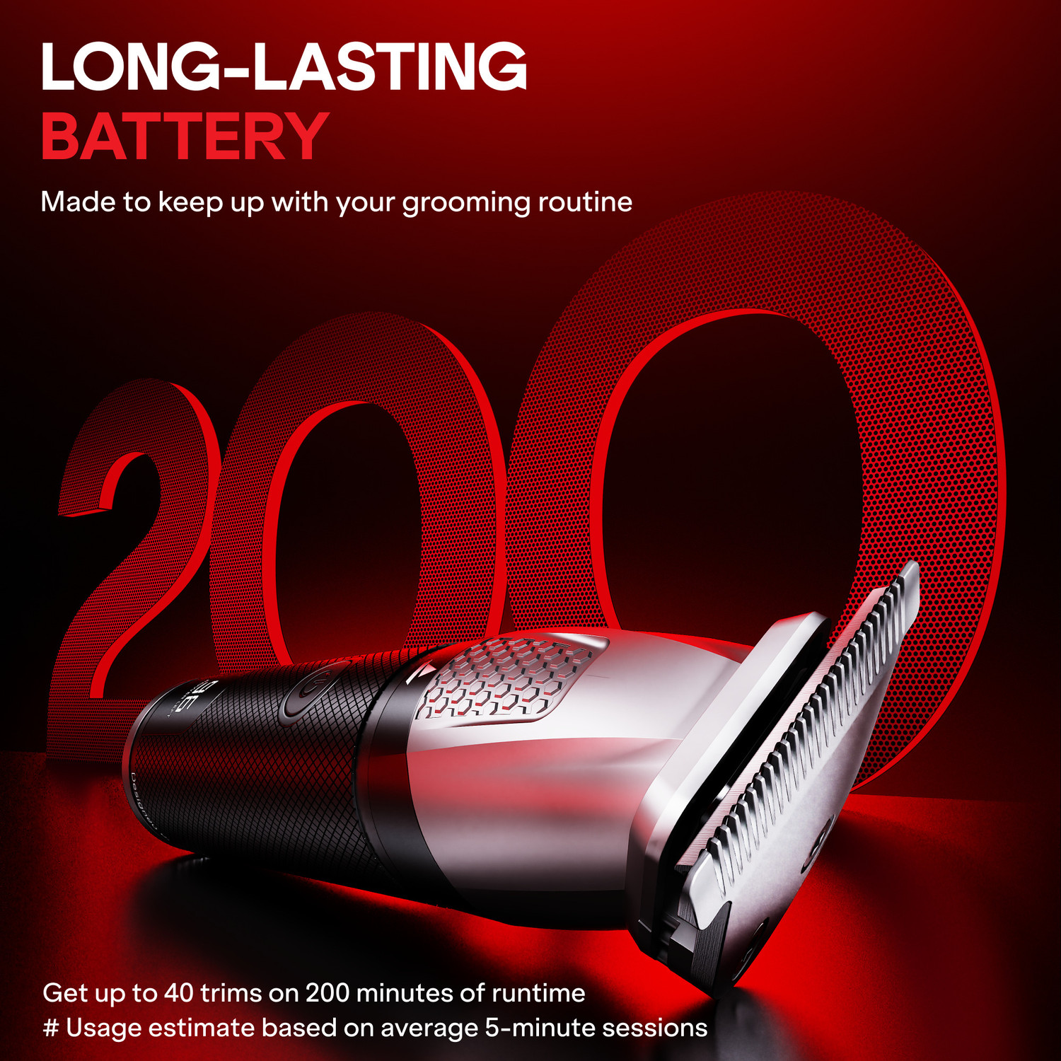 Image of boAt Slazer K100+ Full Body Trimmer, Fast Charge, Display & Travel Lock Fully Waterproof Grooming Kit 200 Mins Runtime 12 Length Settings