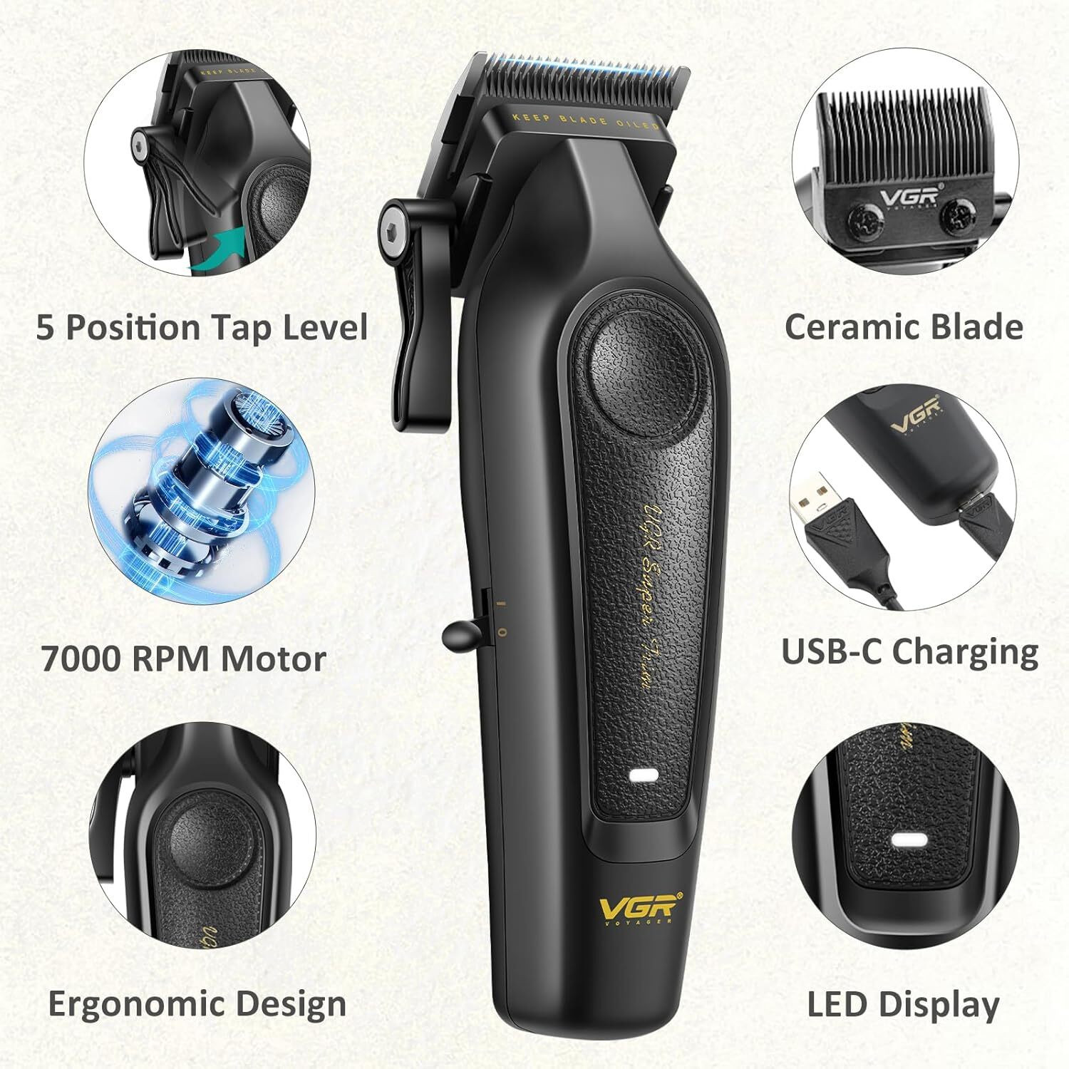 Image of VGR V-197 Trimmer 200 min Runtime 6 Length Settings