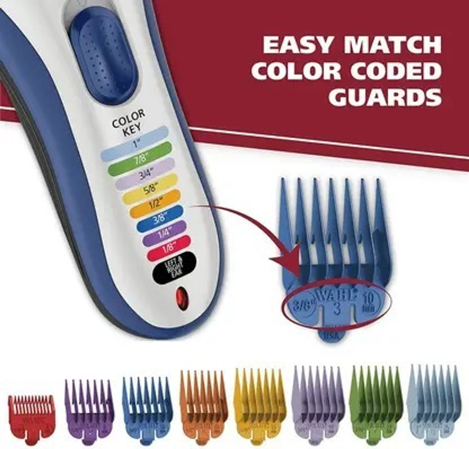 Image of WAHL Color Pro Hair Clipper Trimmer 60 min Runtime 1 Length Settings Trimmer 60 min Runtime 0 Length Settings
