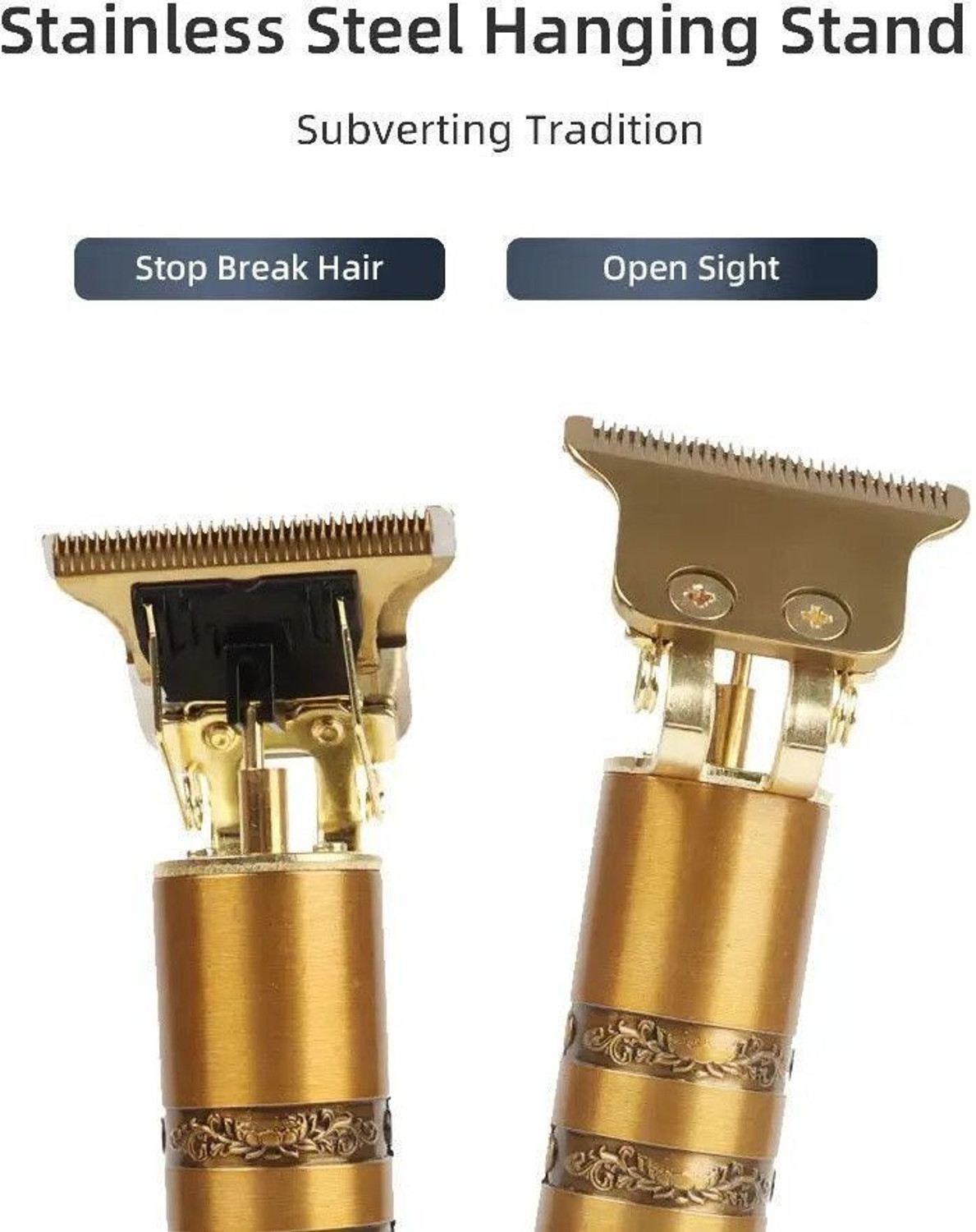 Image of SHIARYA T9 Vintage USB Rechargeable Cordless Electric Beard Trimmer Hair Clippers G95 Trimmer 120 min Runtime 4 Length Settings