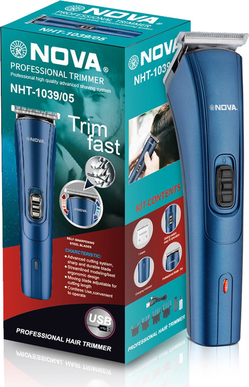 NOVA NHT 1039/05 USB Trimmer 45 min Runtime - Image 1