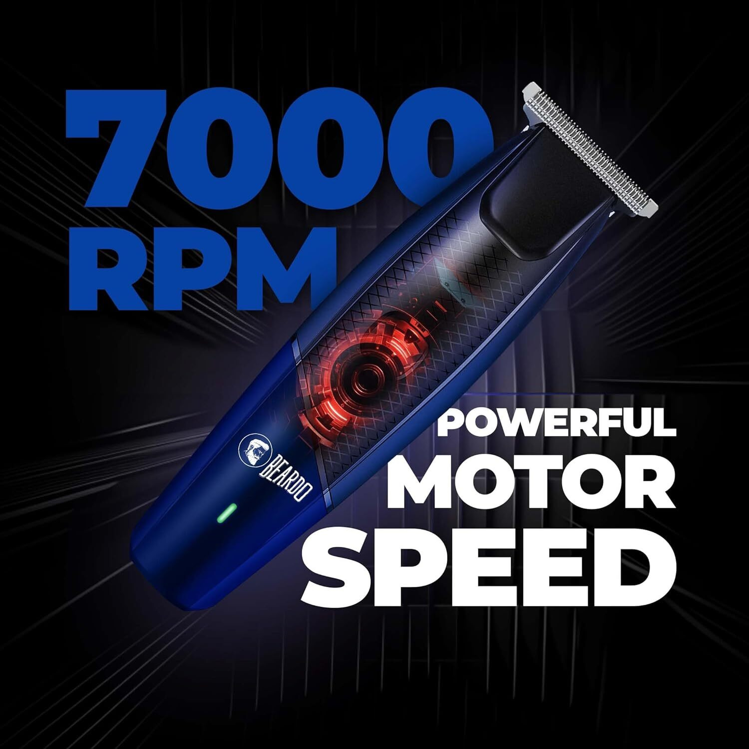 Image of BEARDO EZ Ape-X Beard Trimmer for Men | 7000 RPM Powerful Motor | Durable Fully Waterproof Trimmer 110 min Runtime 4 Length Settings