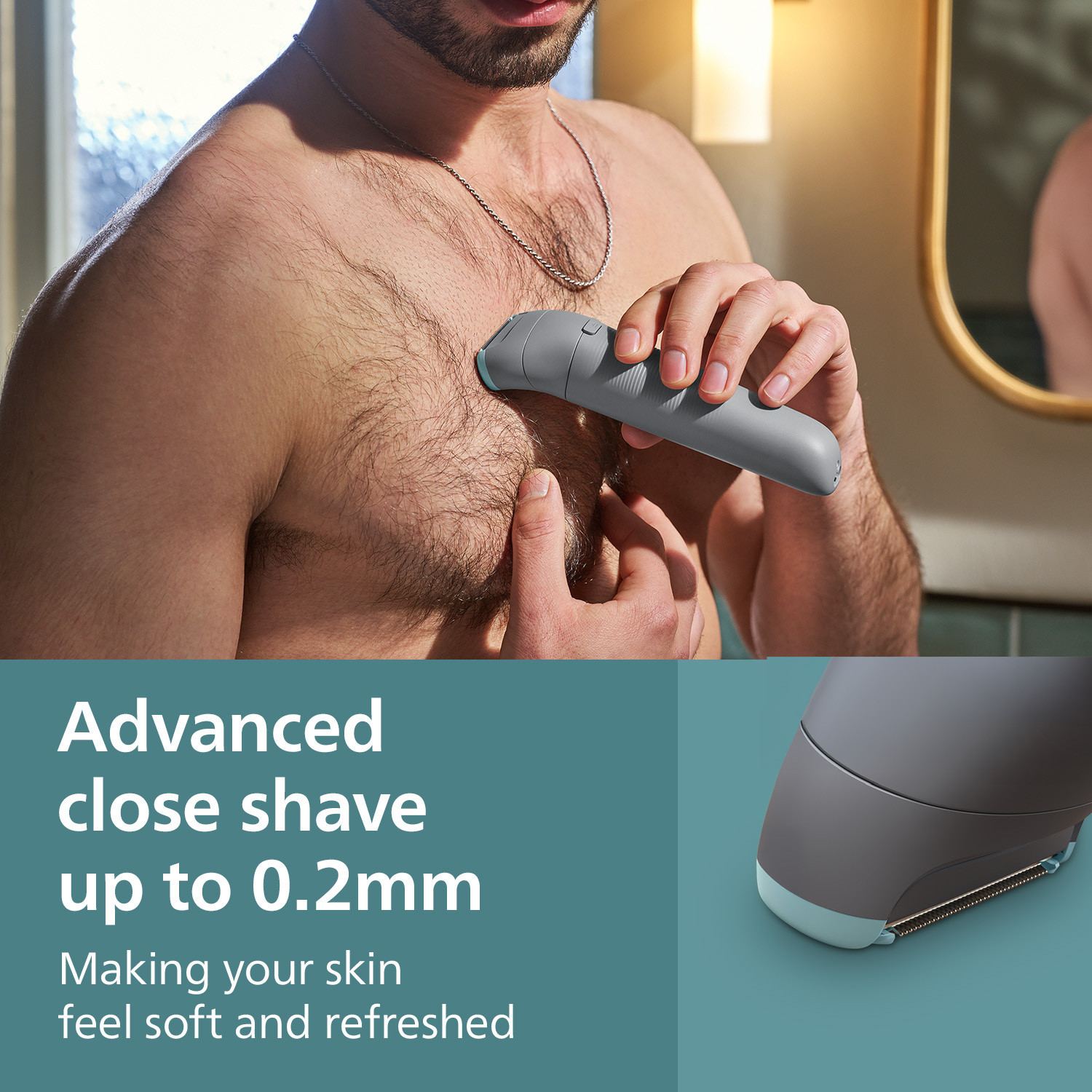 Image of PHILIPS BG3470 /15 Fully Waterproof Body Groomer 80 min Runtime 1 Length Settings