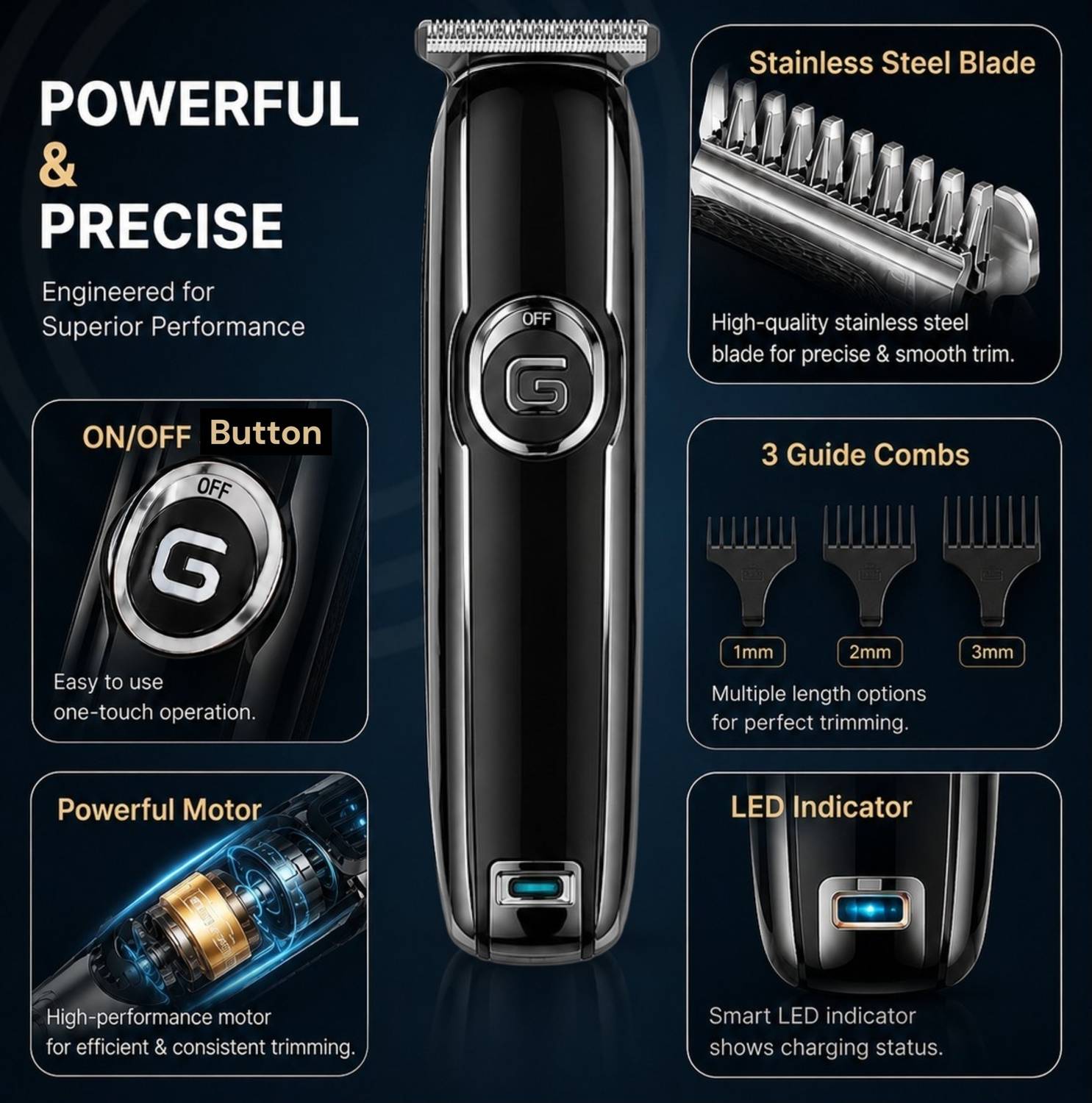 Geemy 9050-Hair Trimmer for Men - Image 4