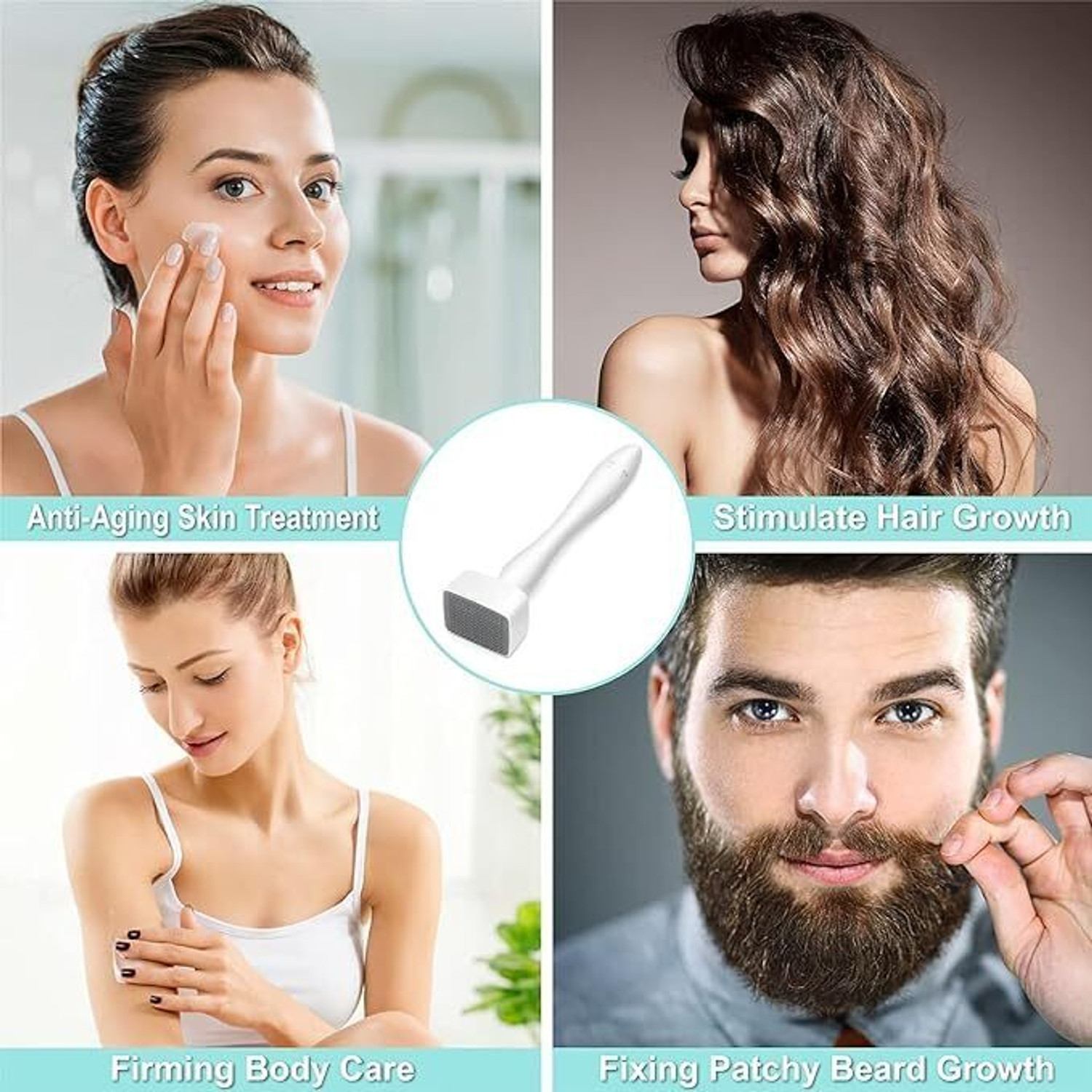 Image of VILFLY Premium adjustable Derma Stamp 0~3mm 140 Microneedles- for Hair & Skin care , Beard growth,