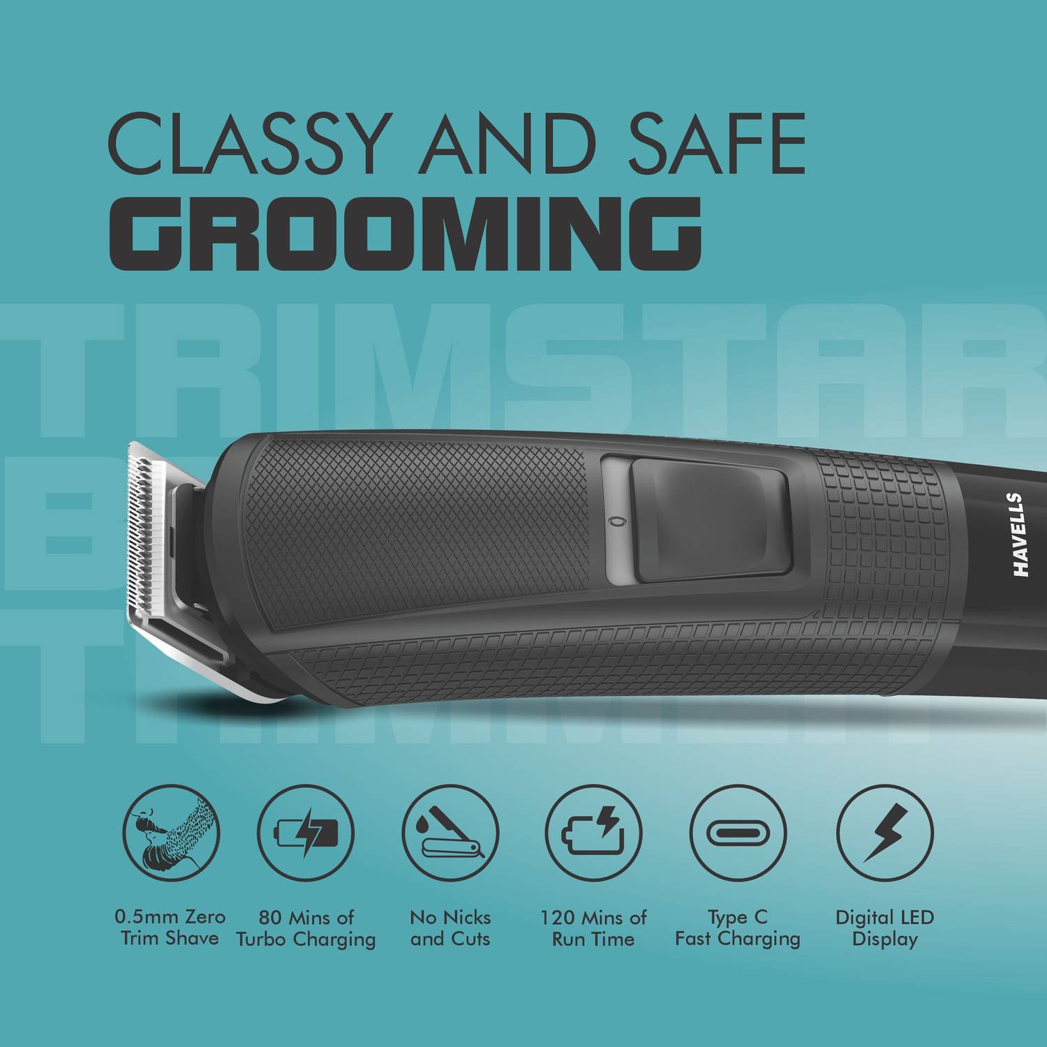 HAVELLS BT4441 Trimmer 120 min Runtime 9 Length Settings - Image 3