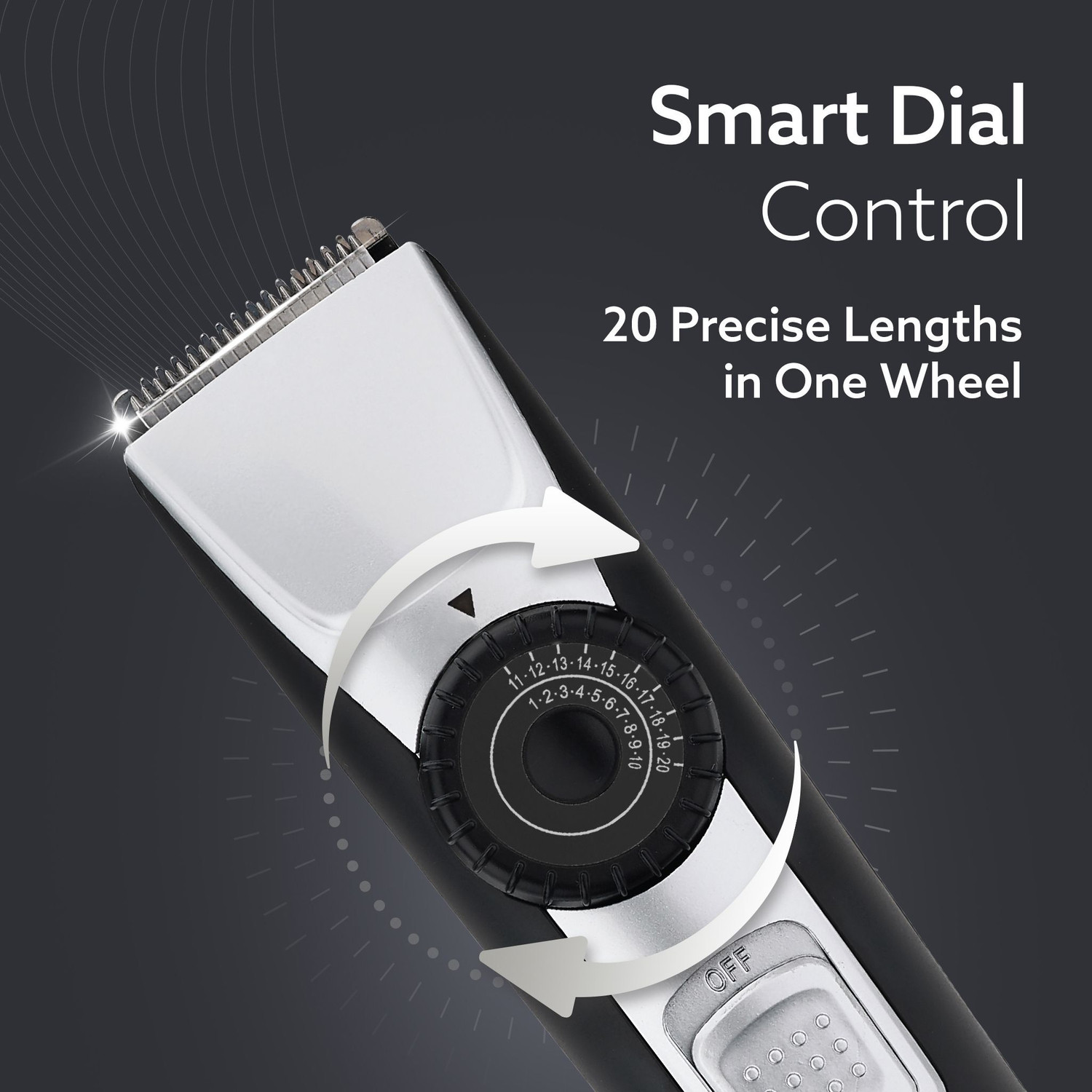 Image of AGARO Beard Trimmer MT1155, 20 Length Settings, USB Rechargeable, Precision Dial Trimmer 90 min Runtime 20 Length Settings