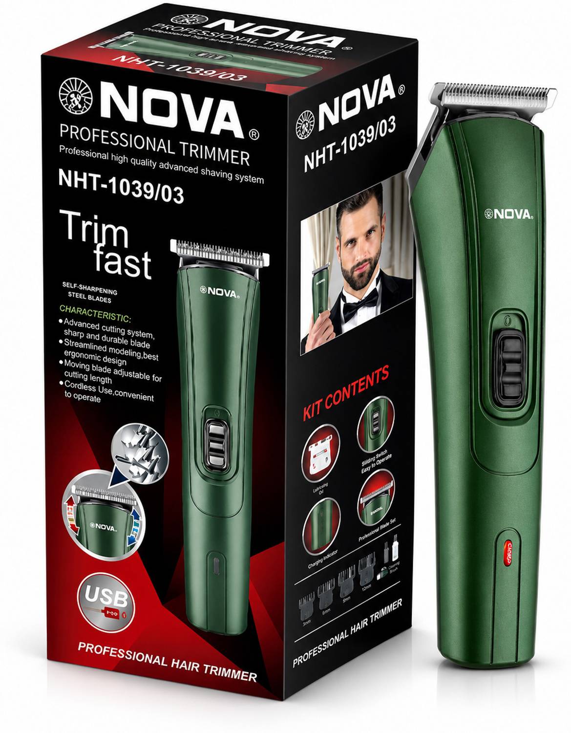NOVA NHT 1039/03 USB Trimmer 45min 5 Lengths